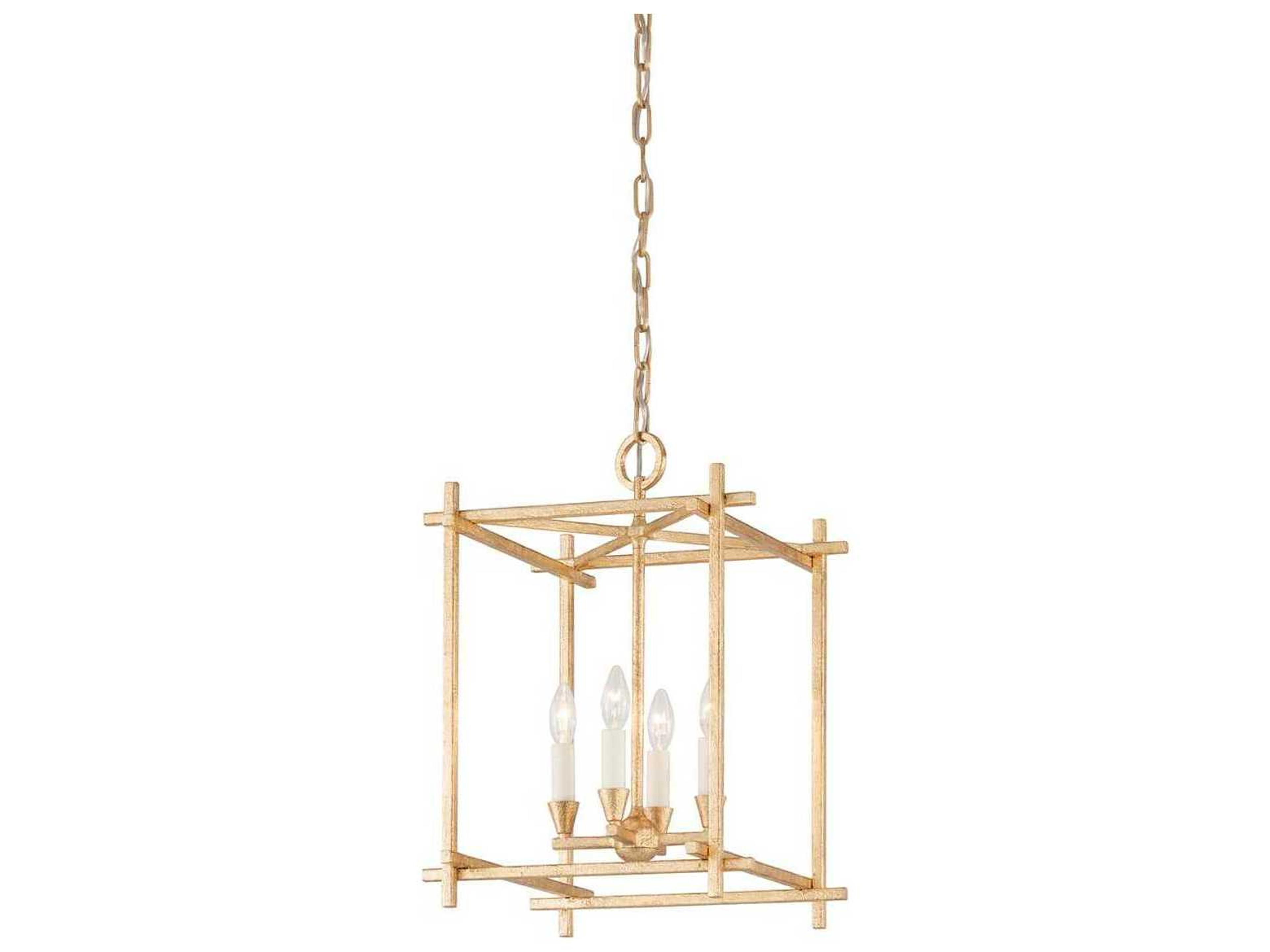Huck 4-Light Gold Candelabra Geometric Lantern Chandelier