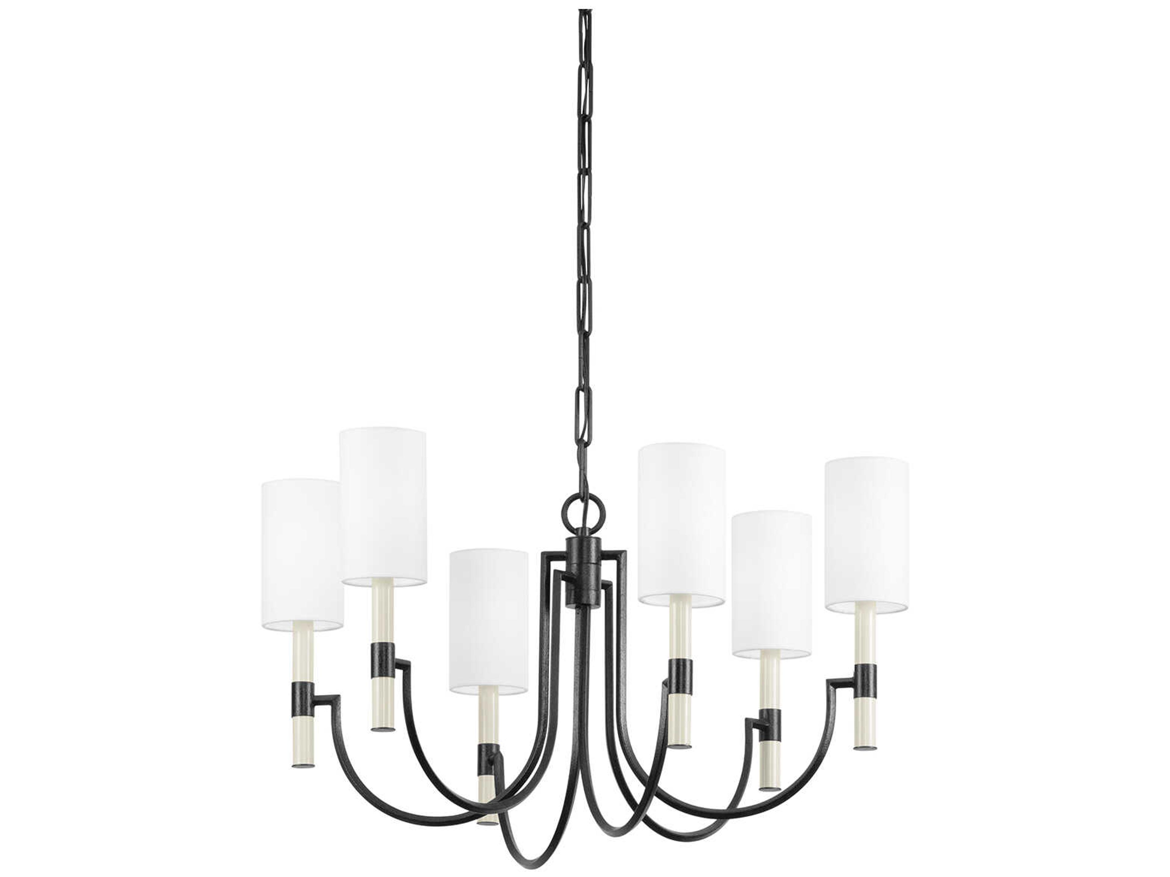 Gustine 6-Light Forged Iron Black Candelabra Chandelier
