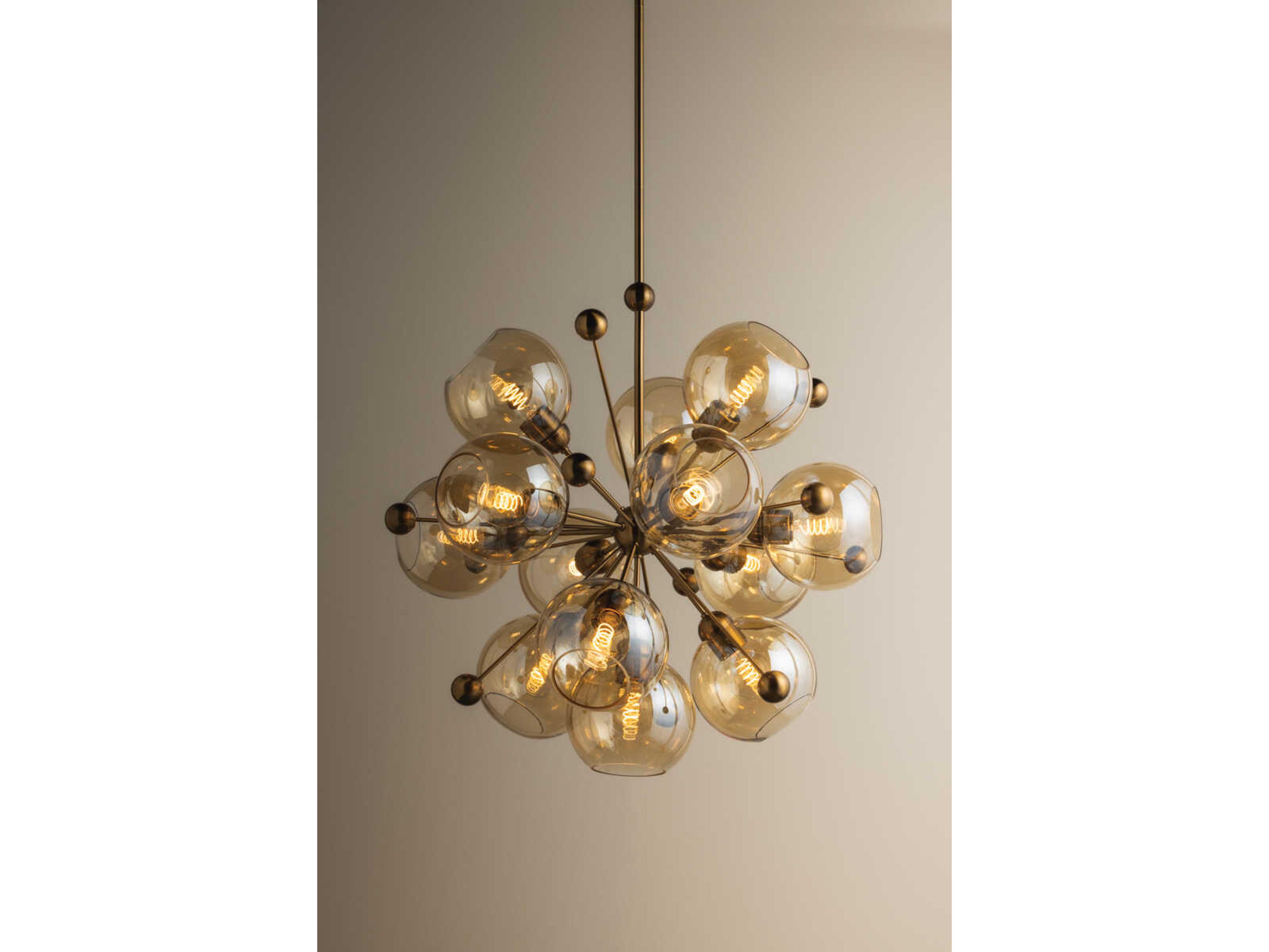 Troy Lighting Ellory 13-Light Patina Brass Globe Sputnik Chandelier