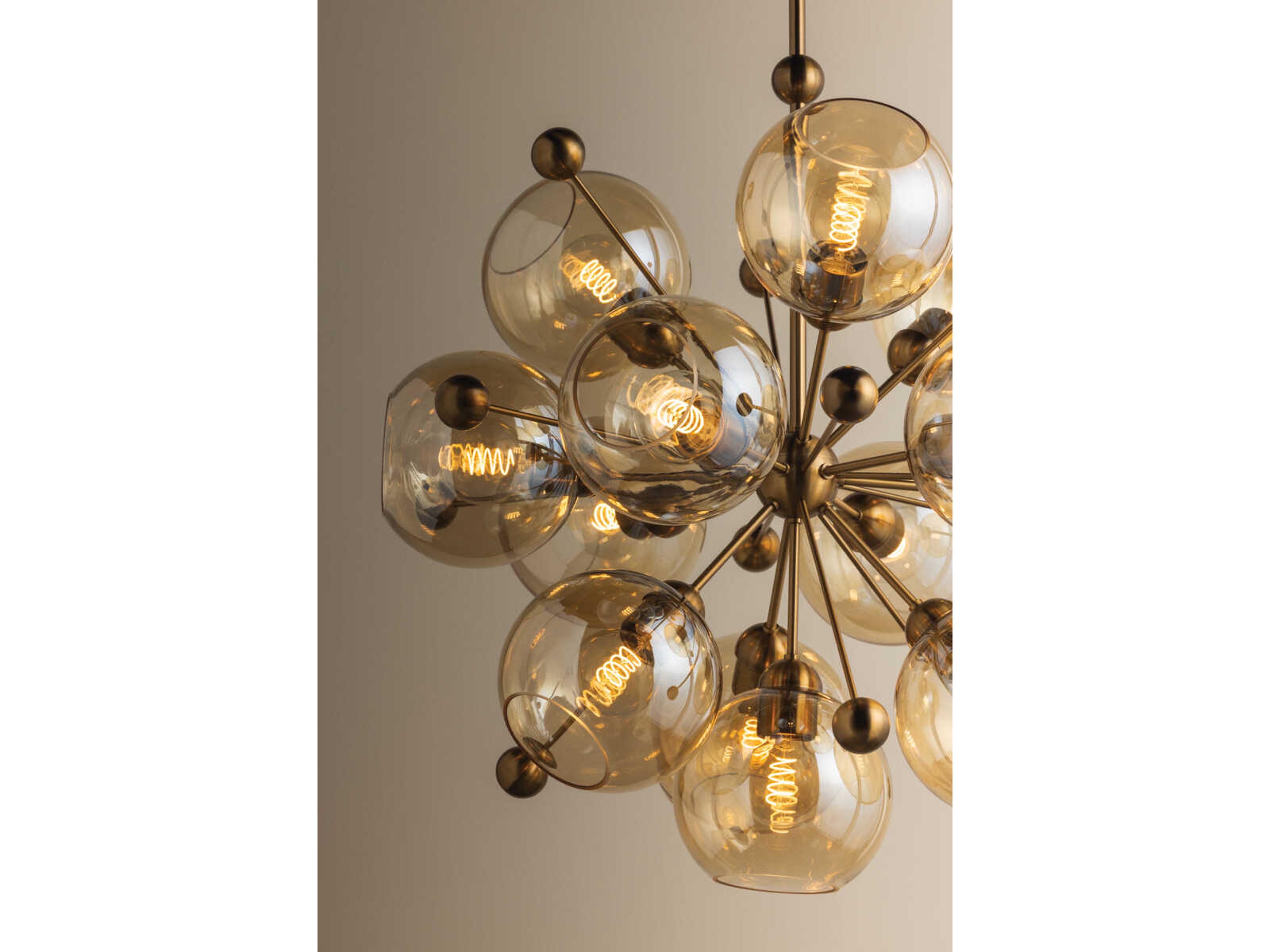 Troy Lighting Ellory 13-Light Patina Brass Globe Sputnik Chandelier