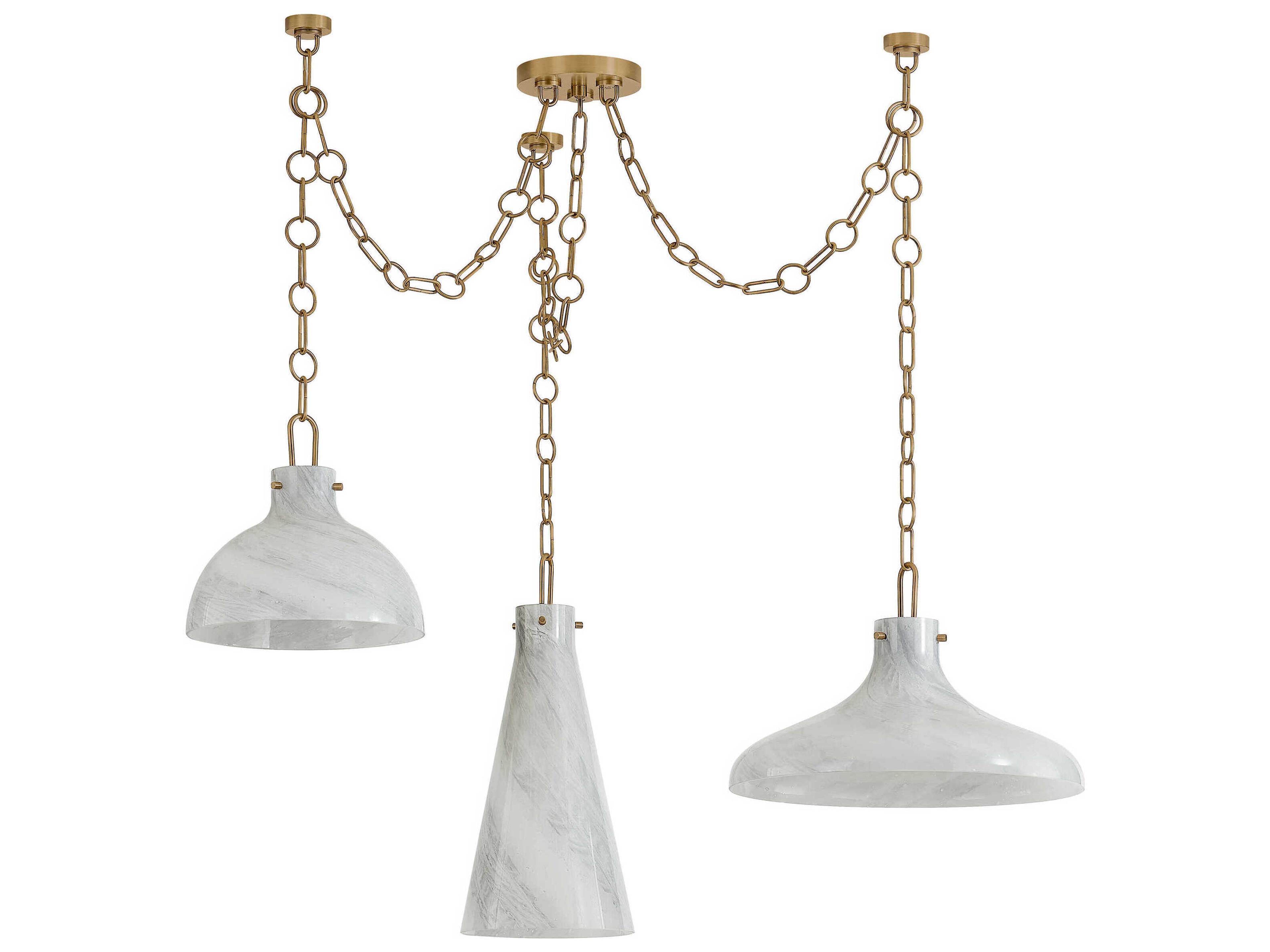 Troy Lighting Joaquin 3-Light Patina Brass Dome Chandelier