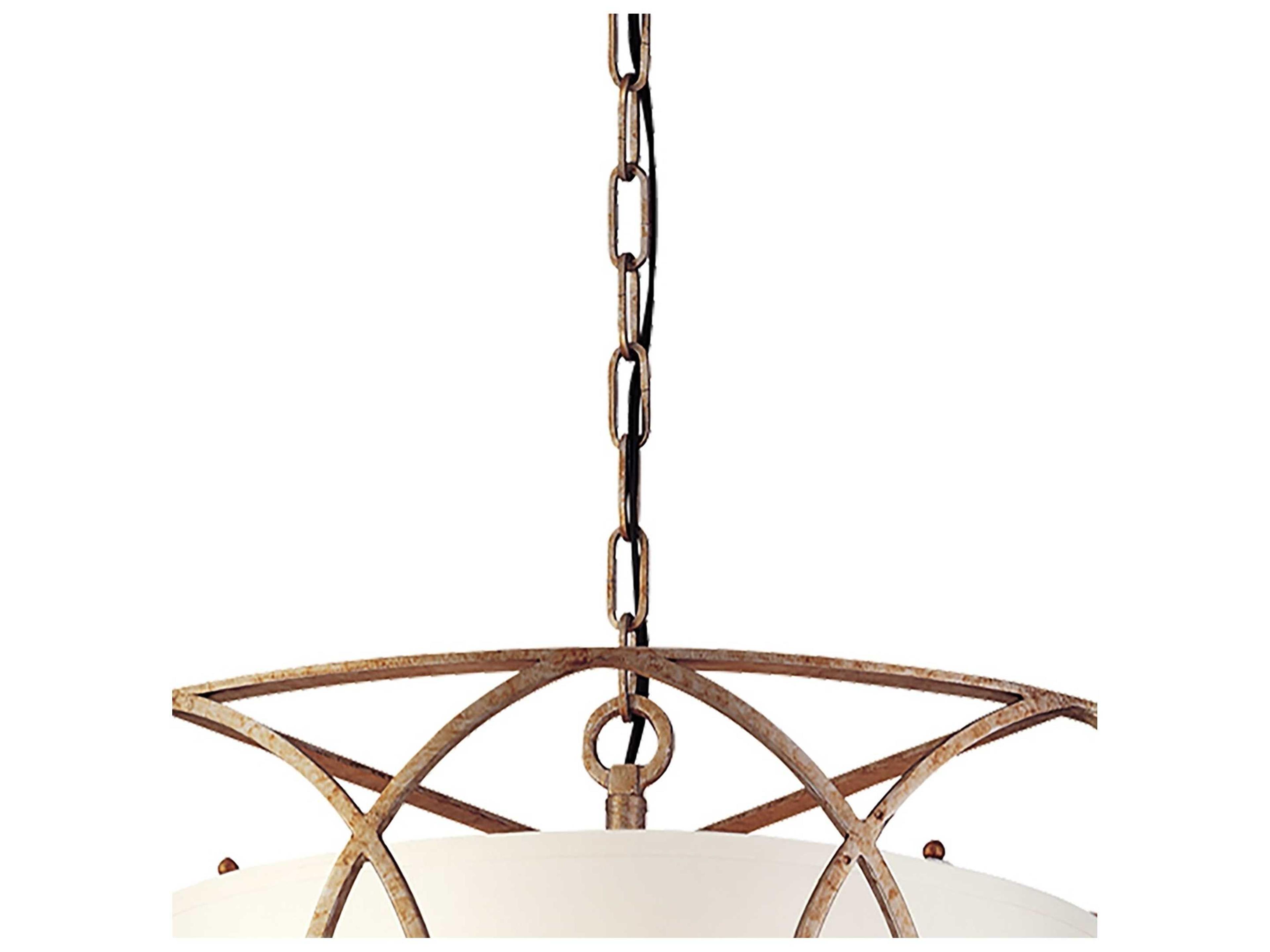 Troy Lighting Sausalito 5-Light Silver Gold Drum Pendant