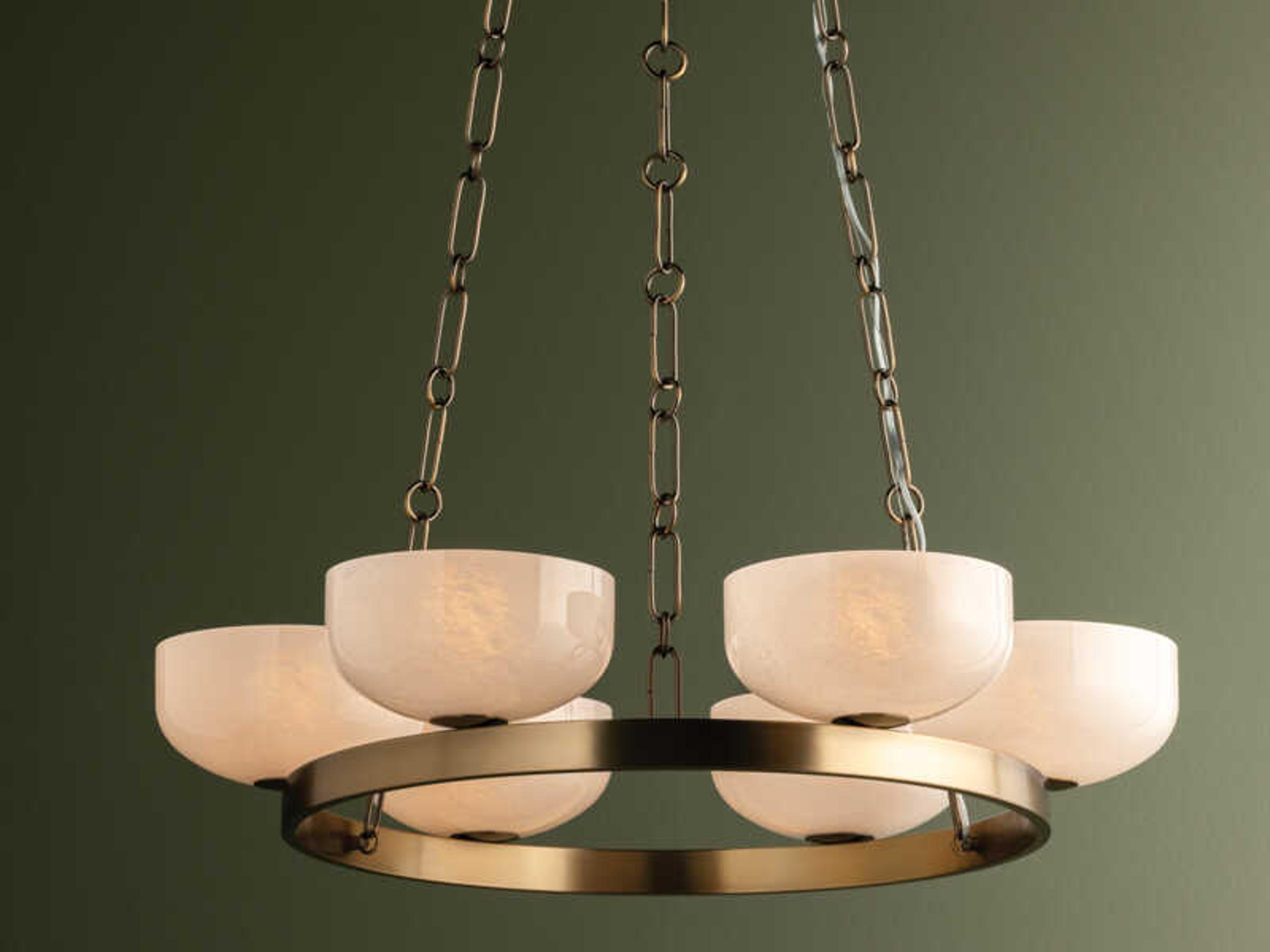 Troy Lighting Caelum 6-Light Patina Brass Bowl Chandelier