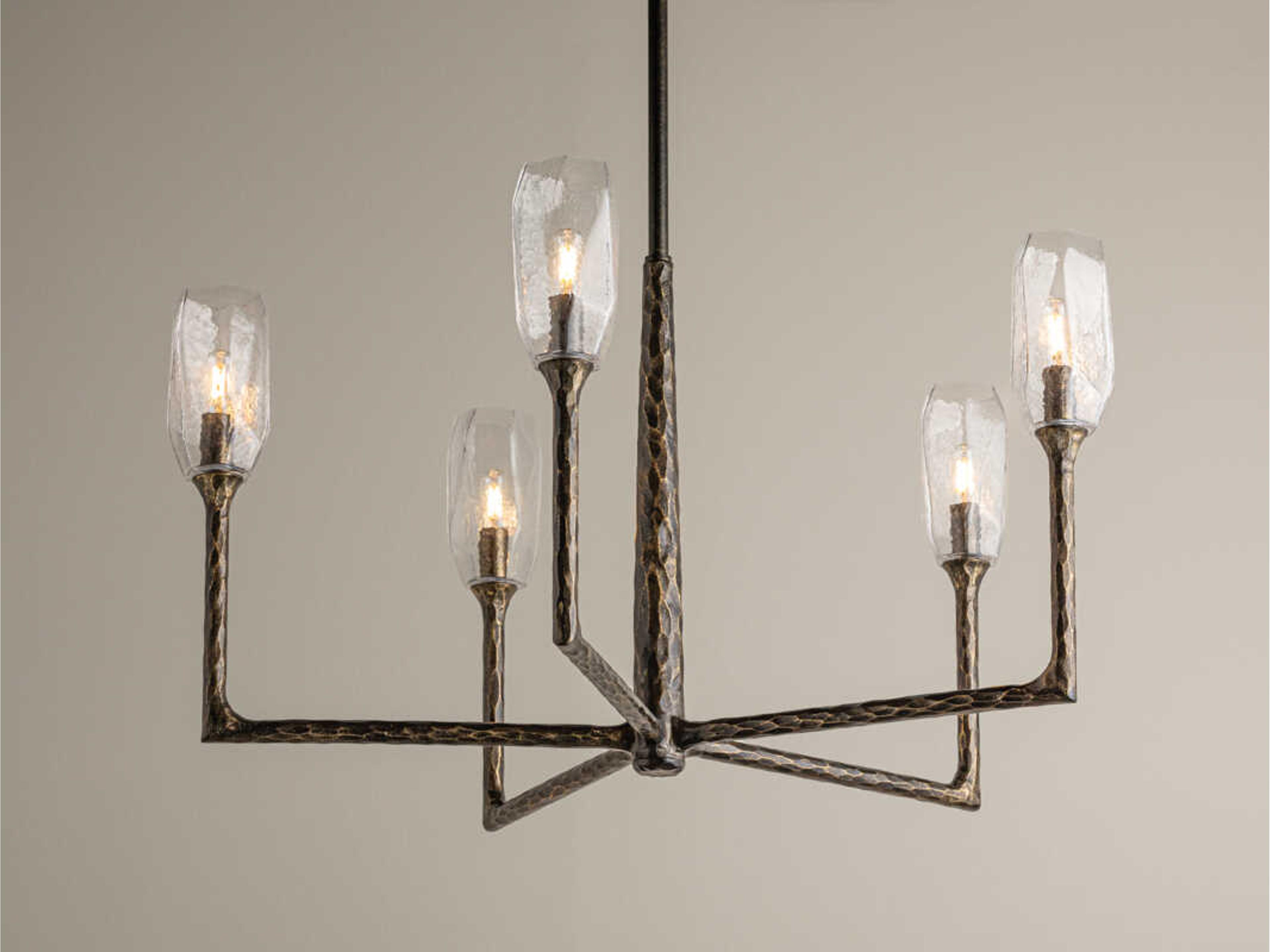 Troy Lighting Lyle 5-Light Black Patina Gold Chandelier
