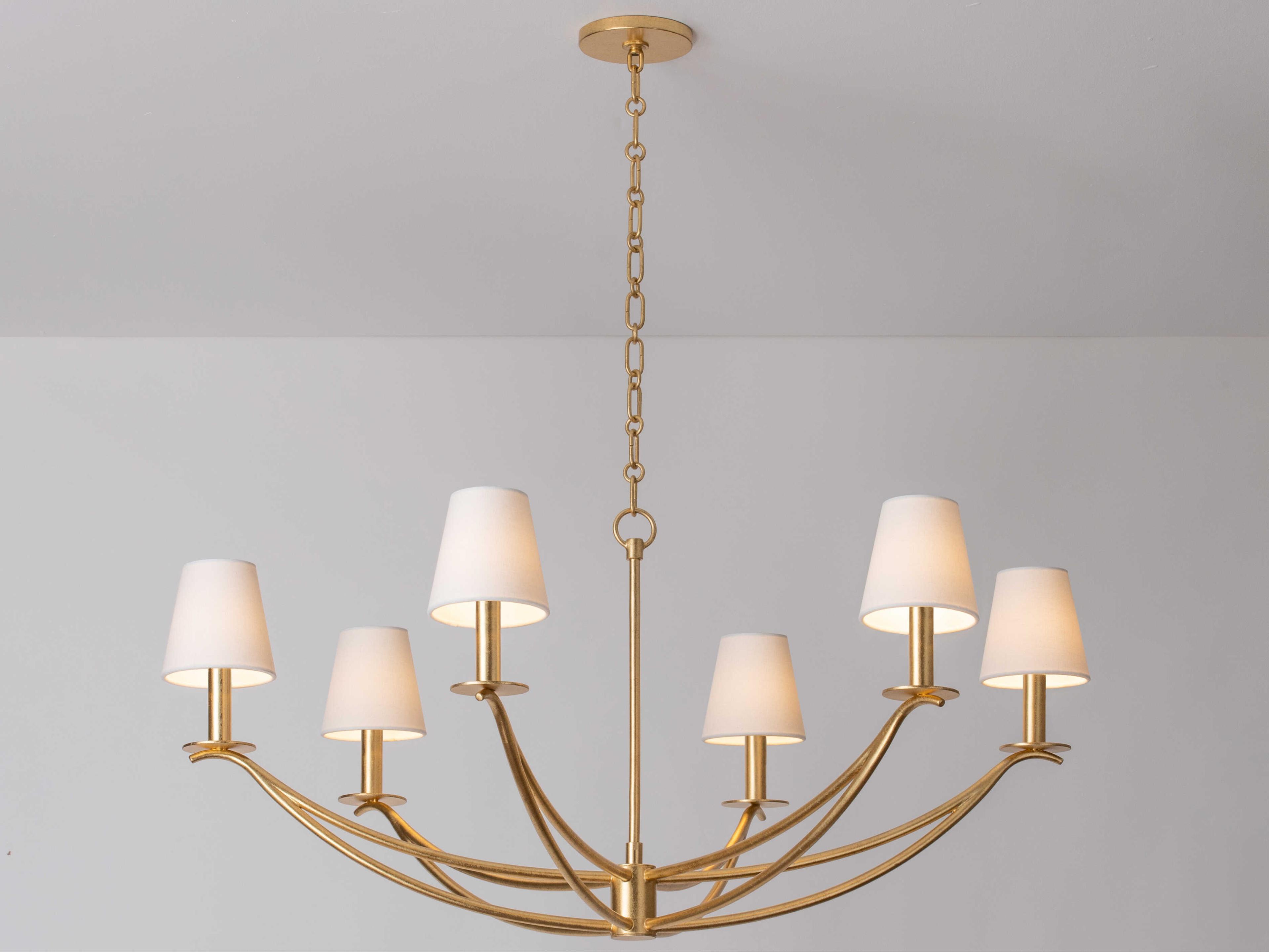 Troy Lighting Bo 6-Light Vintage Gold Leaf Silver Drum Chandelier