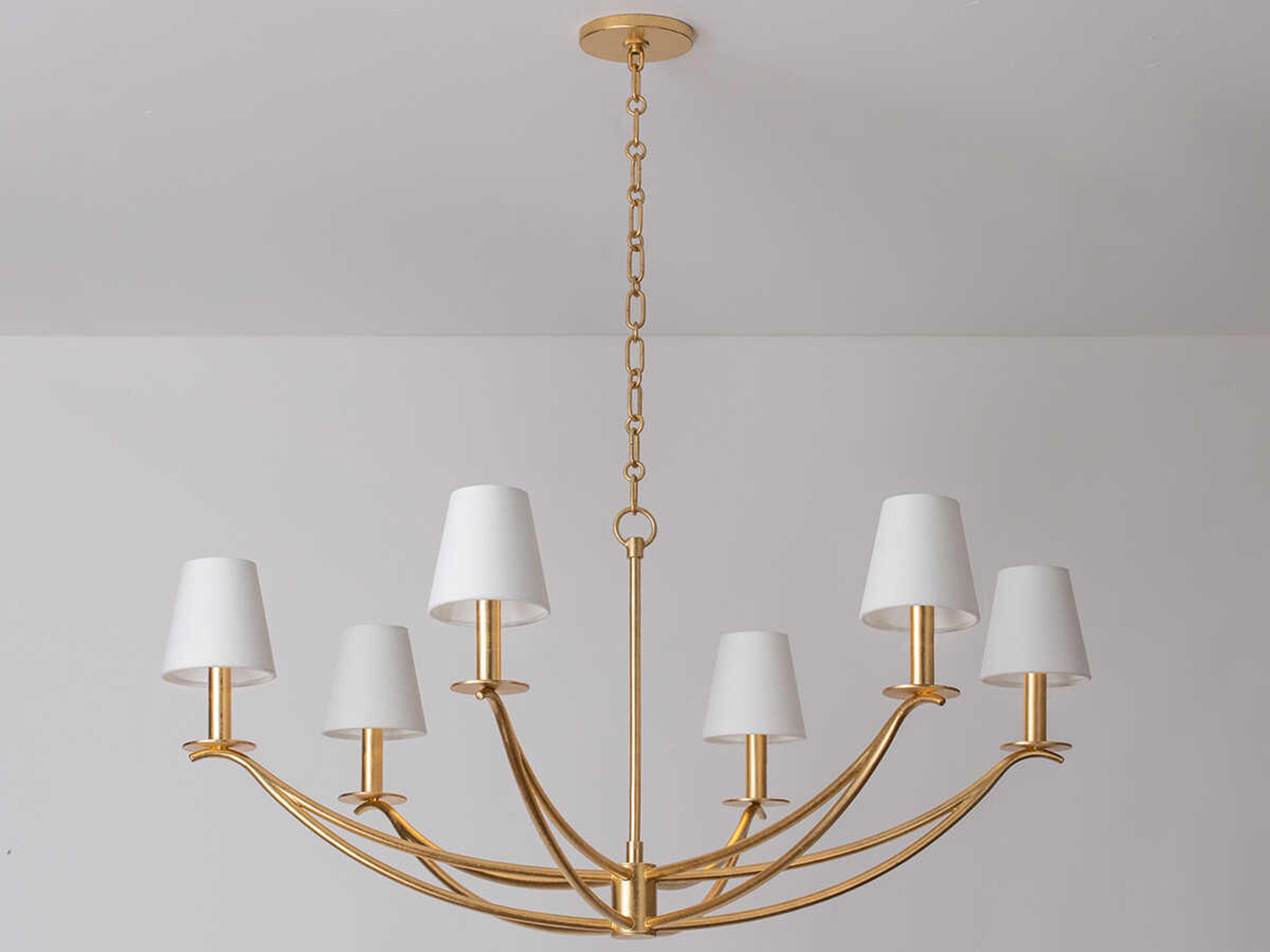 Troy Lighting Bo 6-Light Vintage Gold Leaf Silver Drum Chandelier