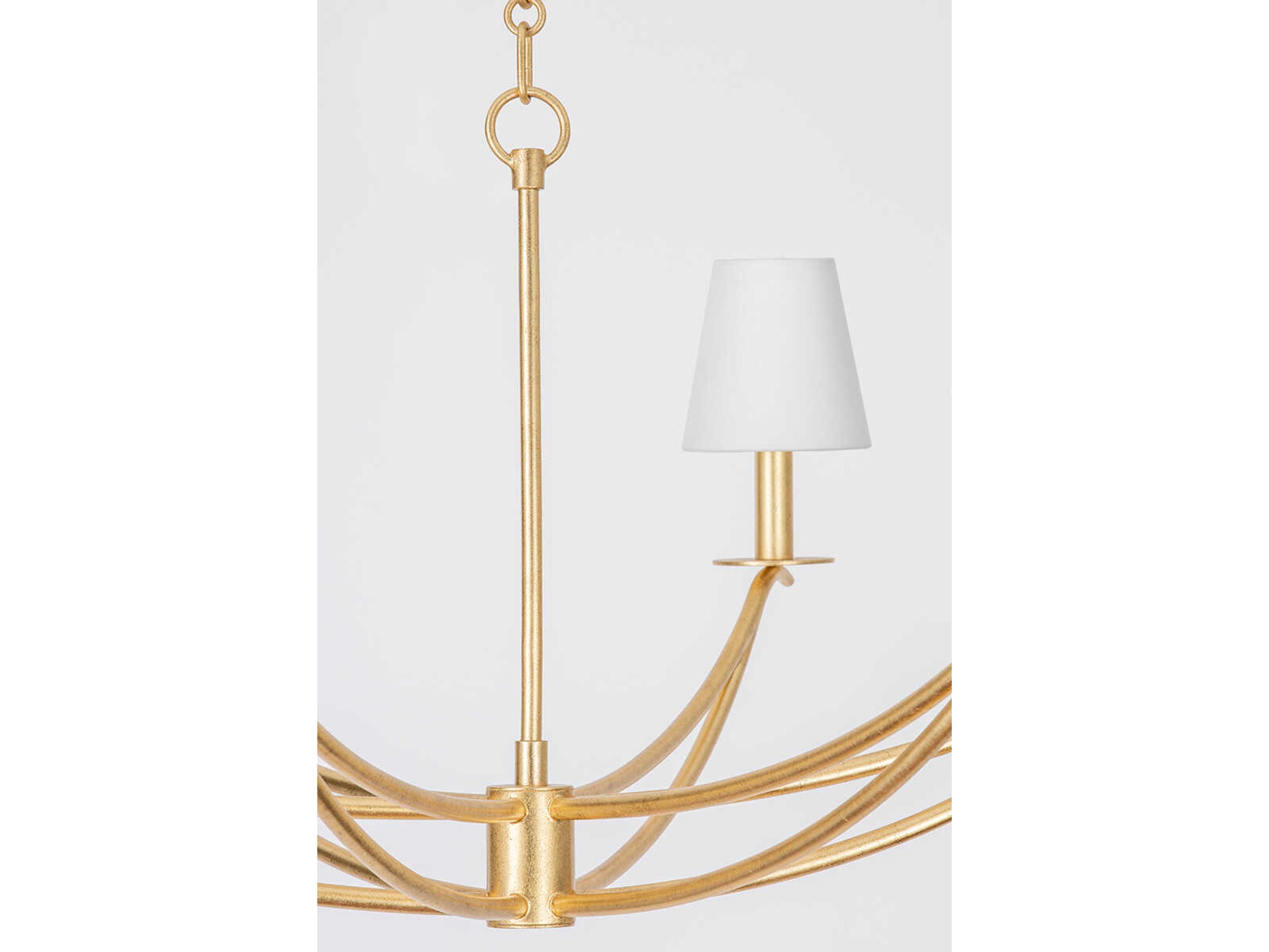 Troy Lighting Bo 6-Light Vintage Gold Leaf Silver Drum Chandelier