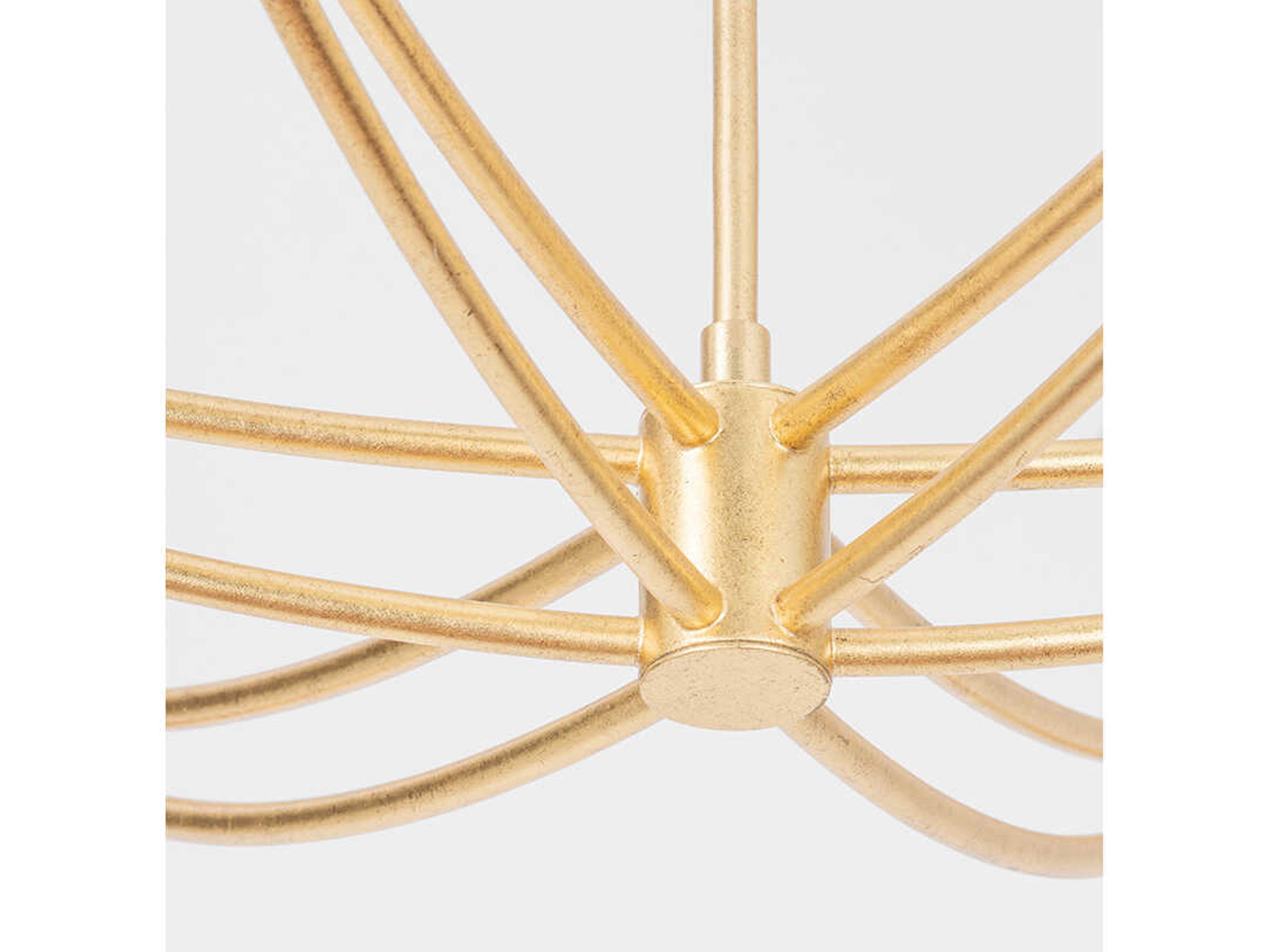 Troy Lighting Bo 6-Light Vintage Gold Leaf Silver Drum Chandelier