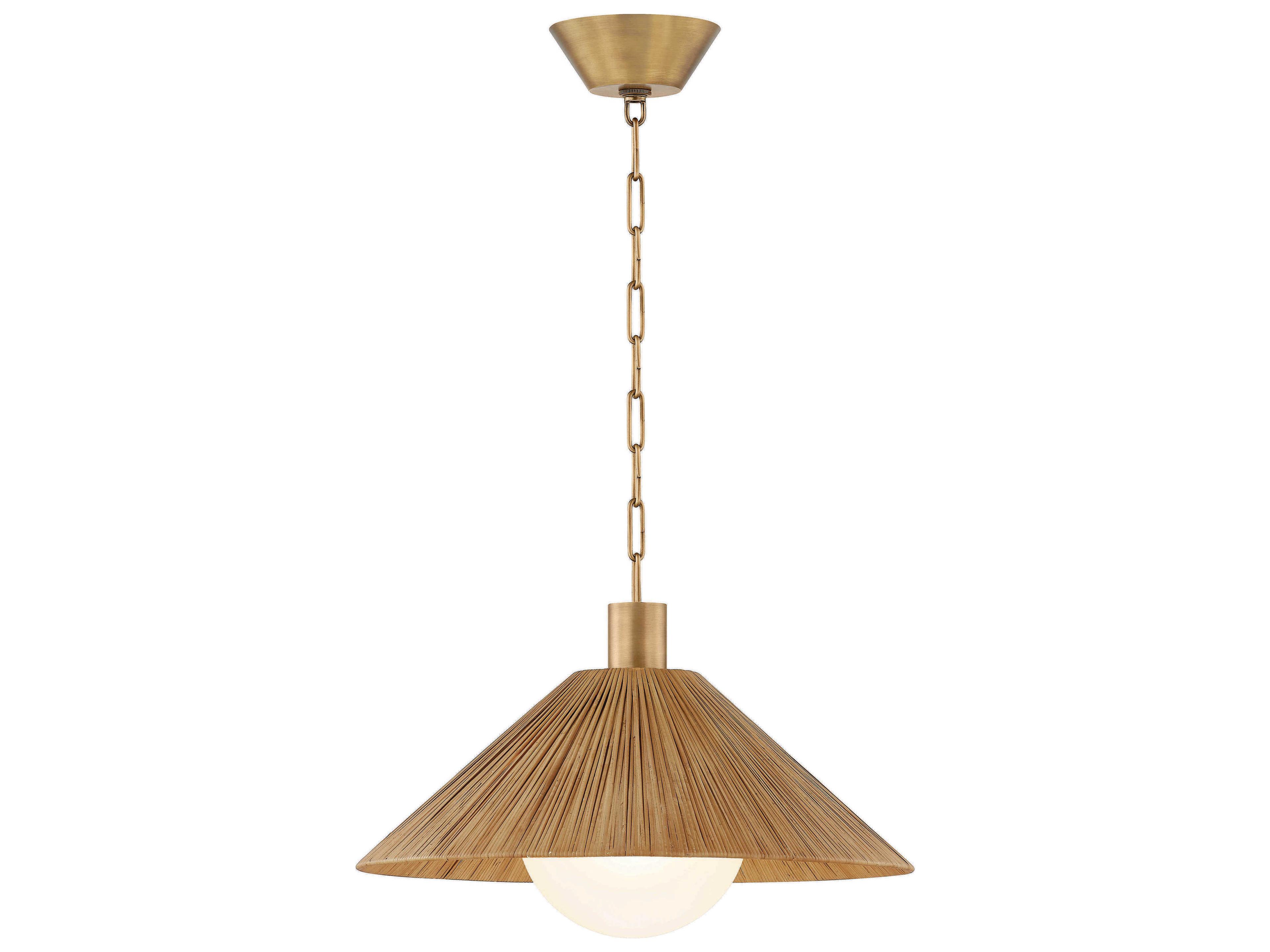 Woodside 1-Light Patina Brass Pendant