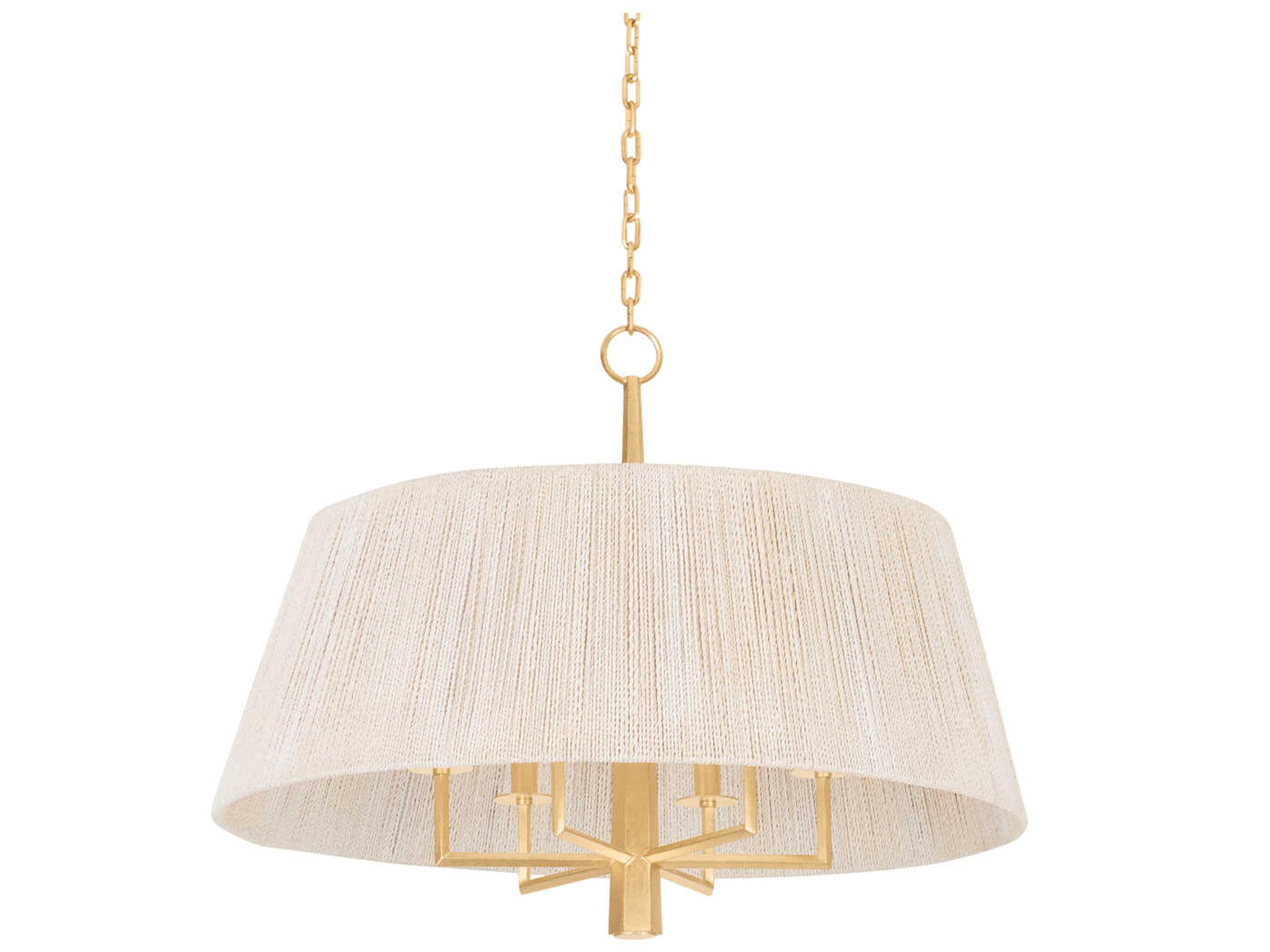 Azar 6-Light Vintage Gold Leaf Silver Drum Pendant
