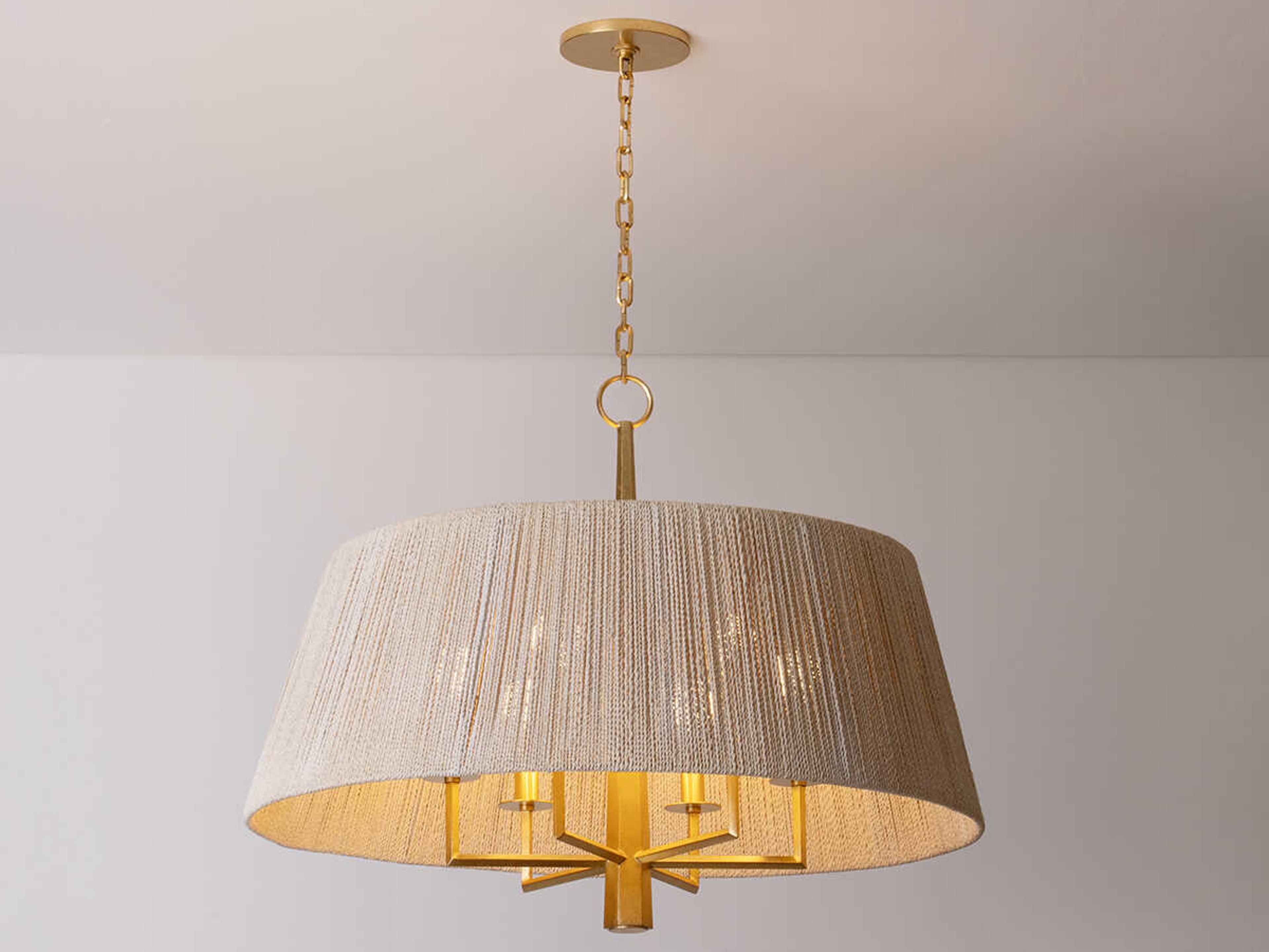 Troy Lighting Azar 6-Light Vintage Gold Leaf Silver Drum Pendant