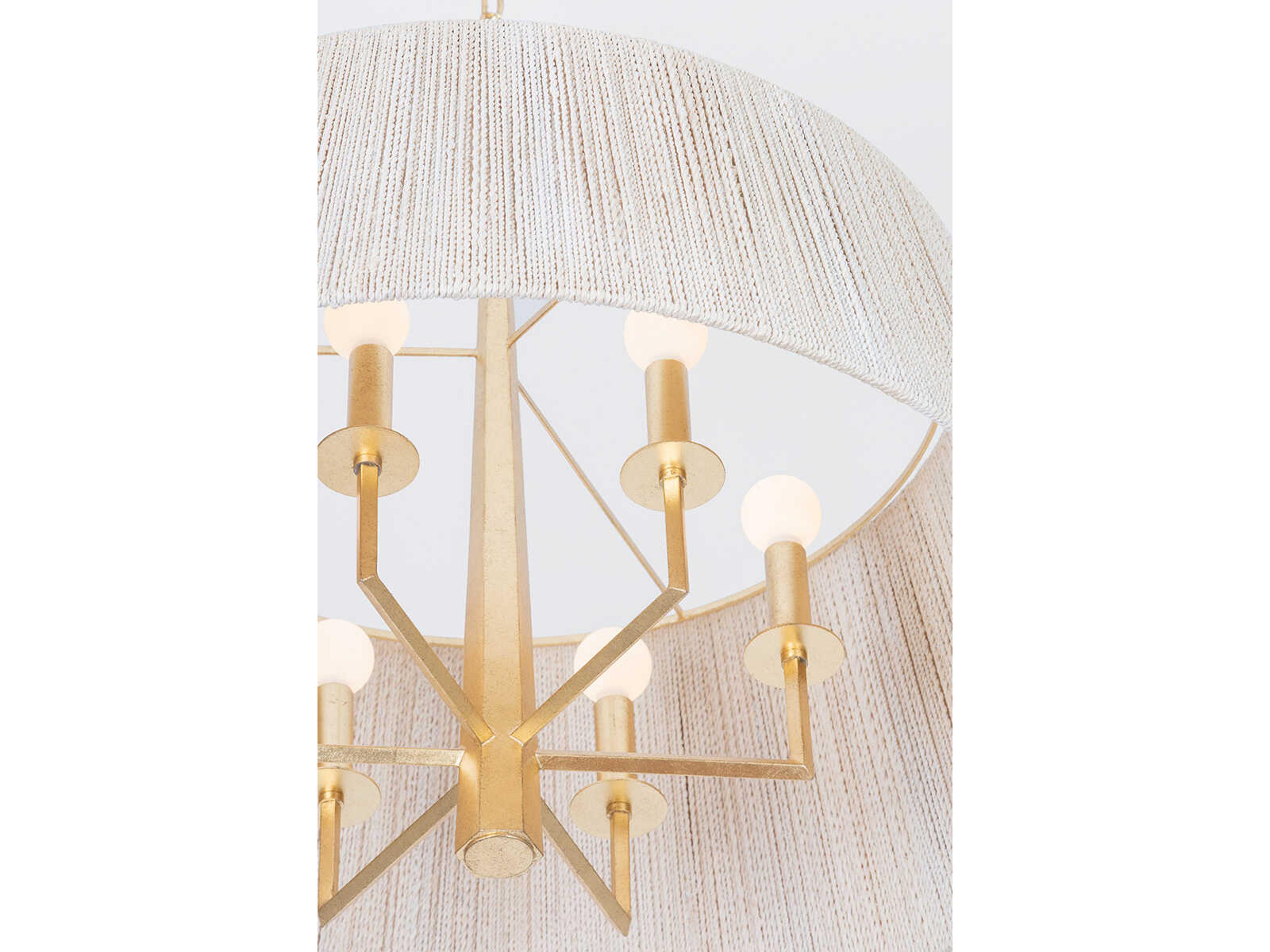 Troy Lighting Azar 6-Light Vintage Gold Leaf Silver Drum Pendant