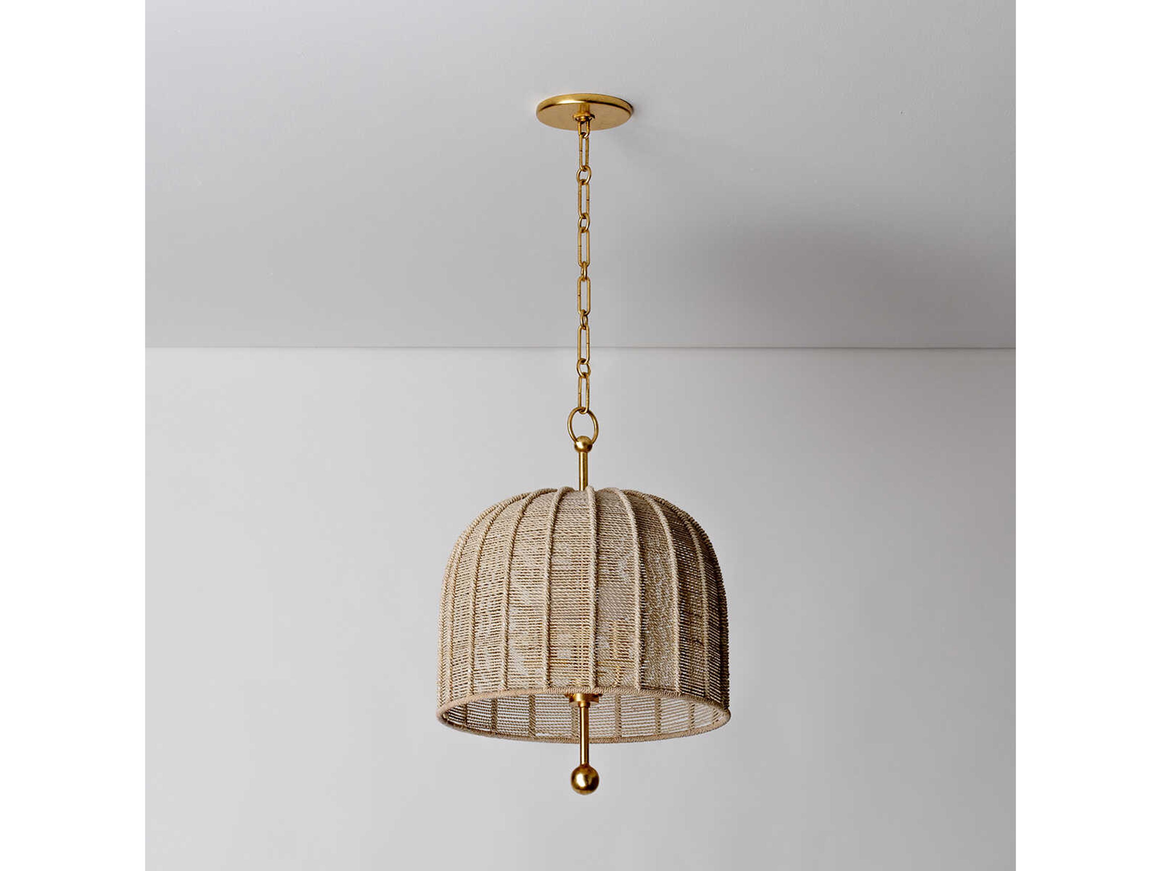 Troy Lighting Lonnie 3-Light Vintage Gold Leaf Dome Pendant