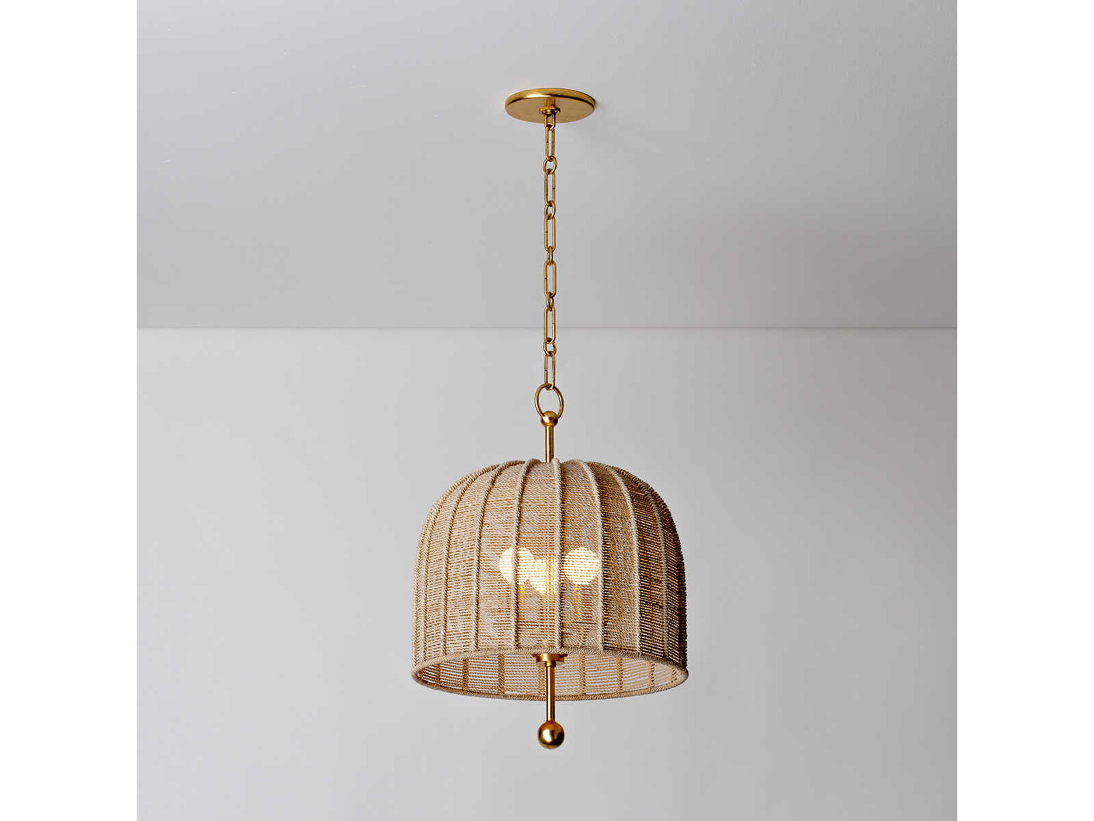 Troy Lighting Lonnie 3-Light Vintage Gold Leaf Dome Pendant