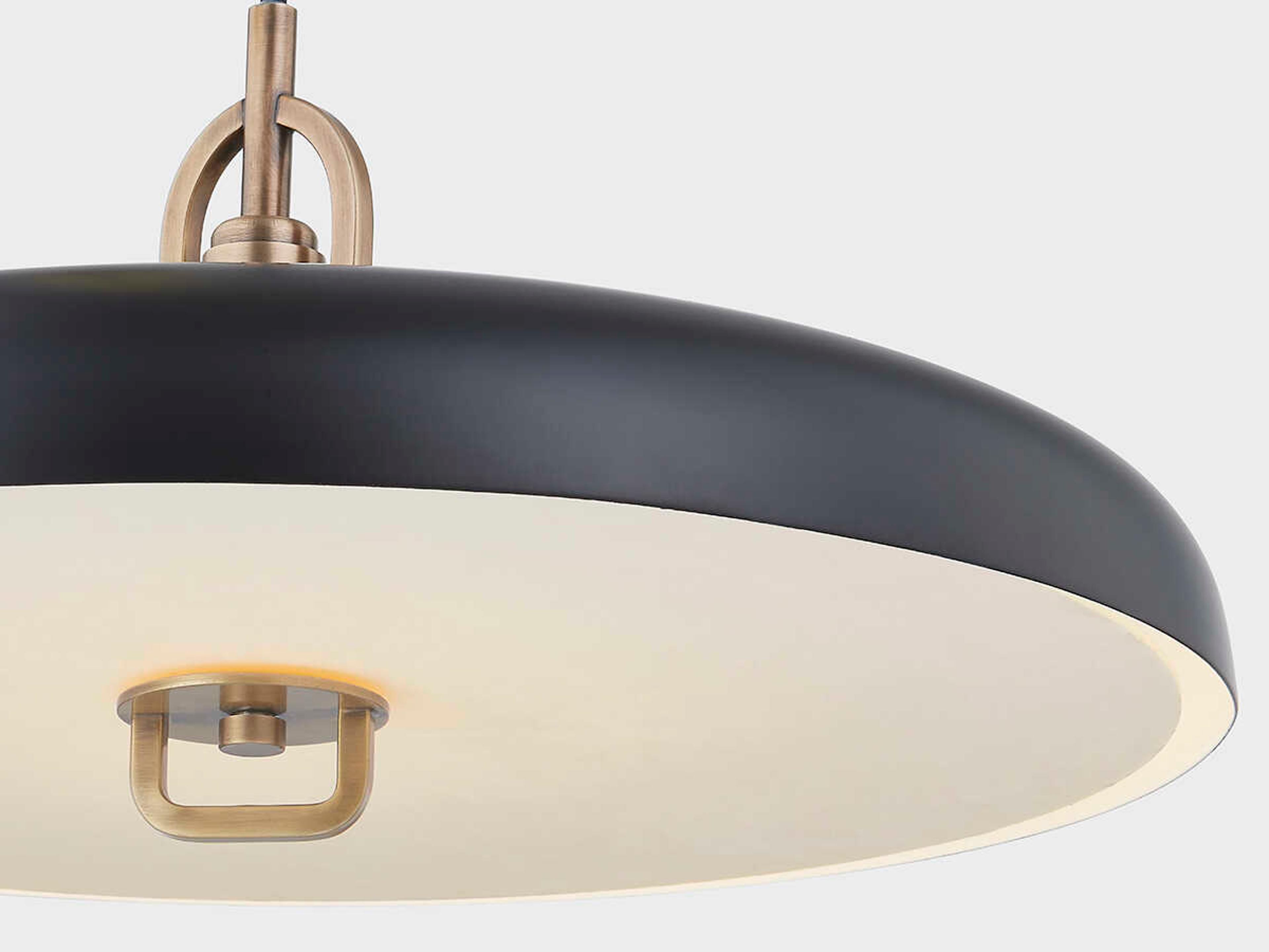 Troy Lighting Plummet 1-Light Patina Brass Soft Black LED Pendant
