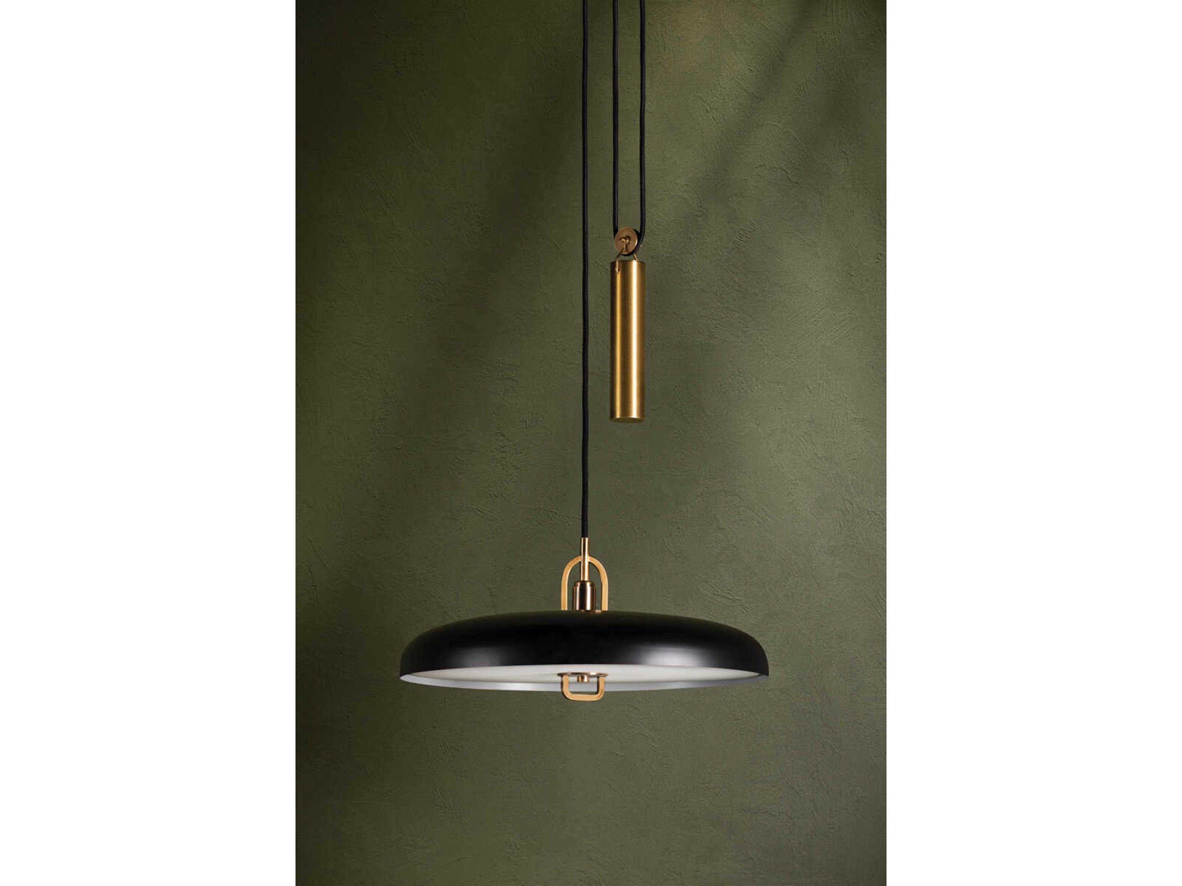 Troy Lighting Plummet 1-Light Patina Brass Soft Black LED Pendant