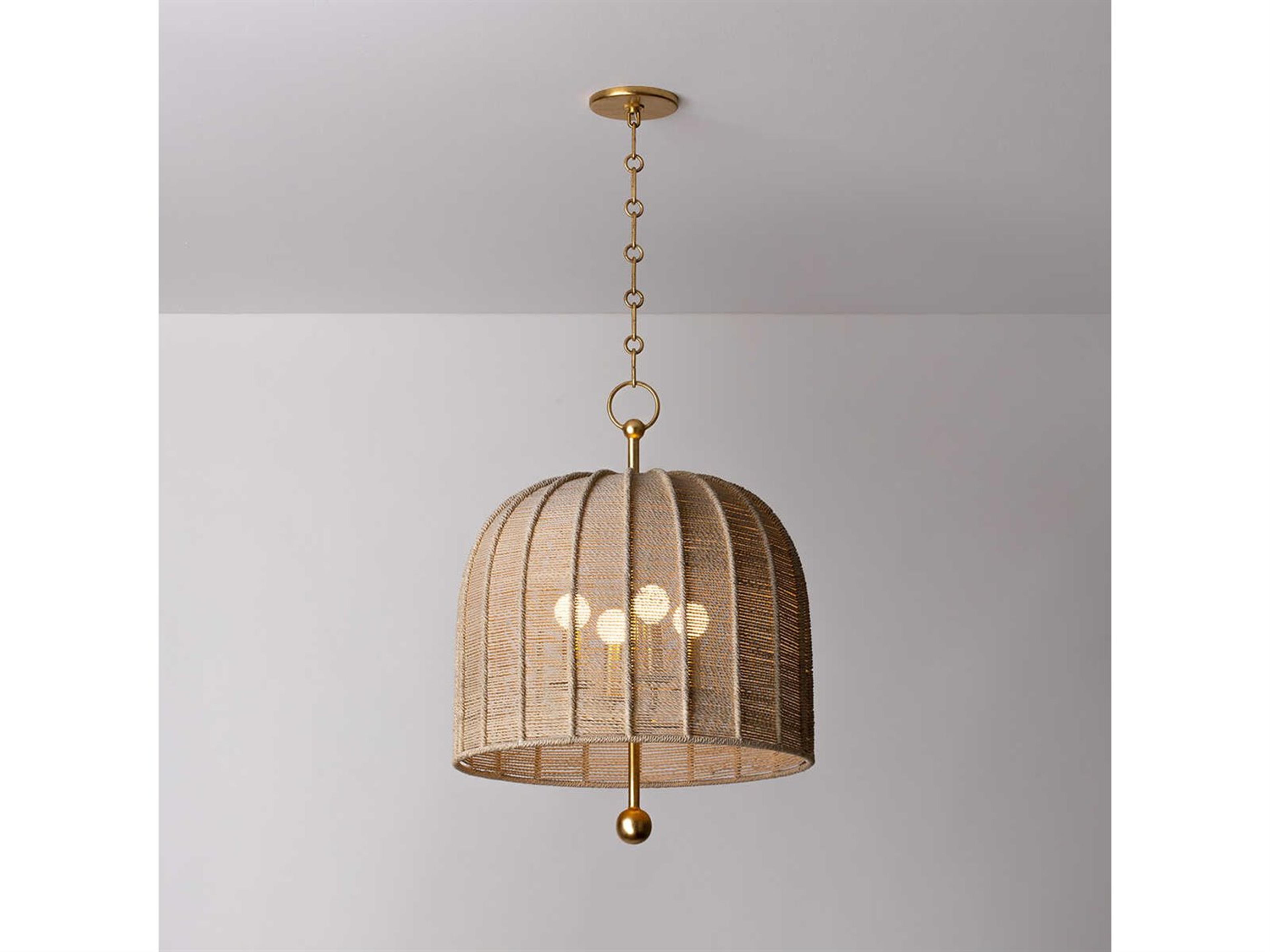 Troy Lighting Lonnie 4-Light Vintage Gold Leaf Dome Pendant