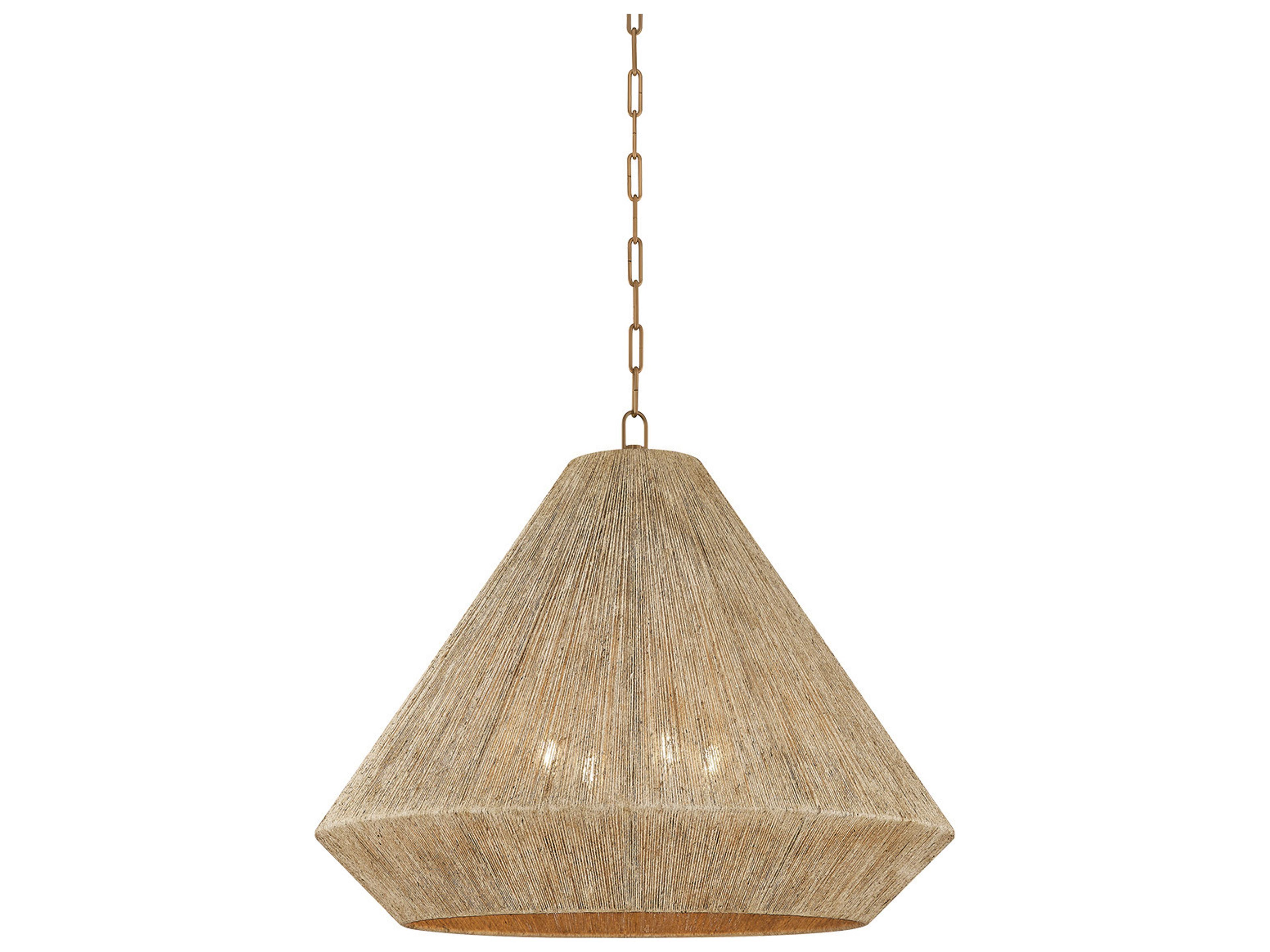 Keats 4-Light Patina Brass Pendant