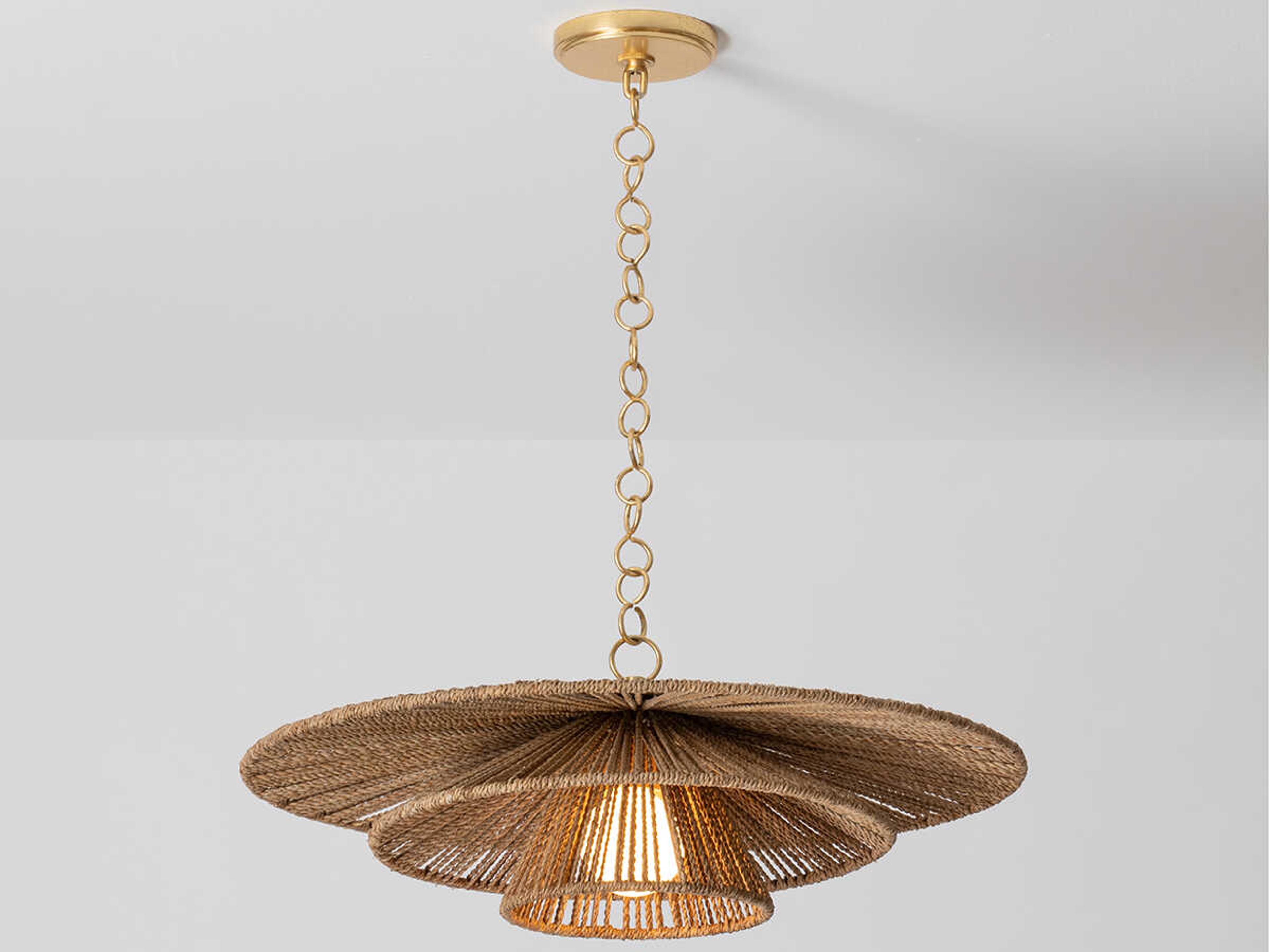 Troy Lighting Levan 1-Light Vintage Gold Leaf Silver Tiered Pendant