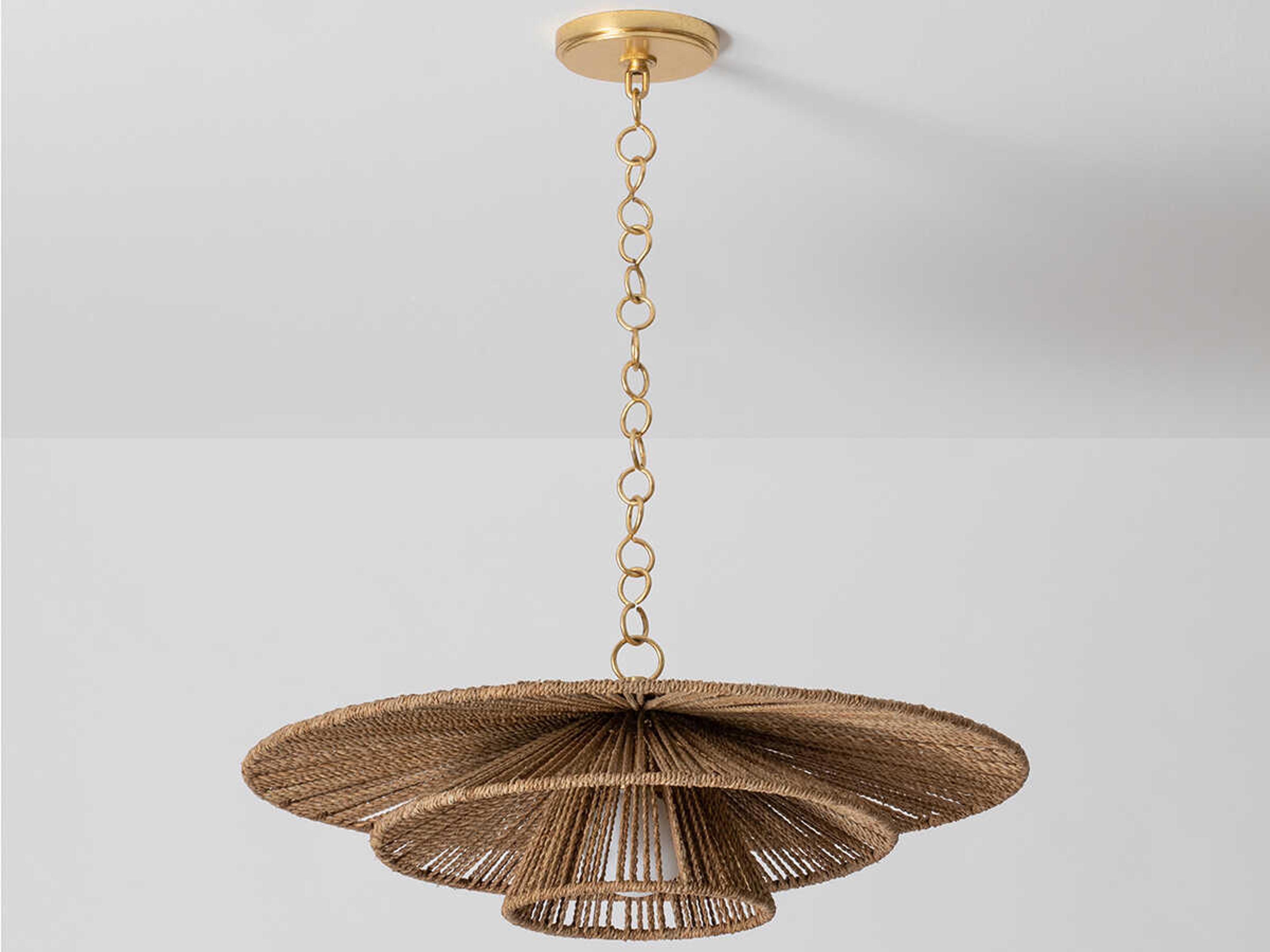 Troy Lighting Levan 1-Light Vintage Gold Leaf Silver Tiered Pendant