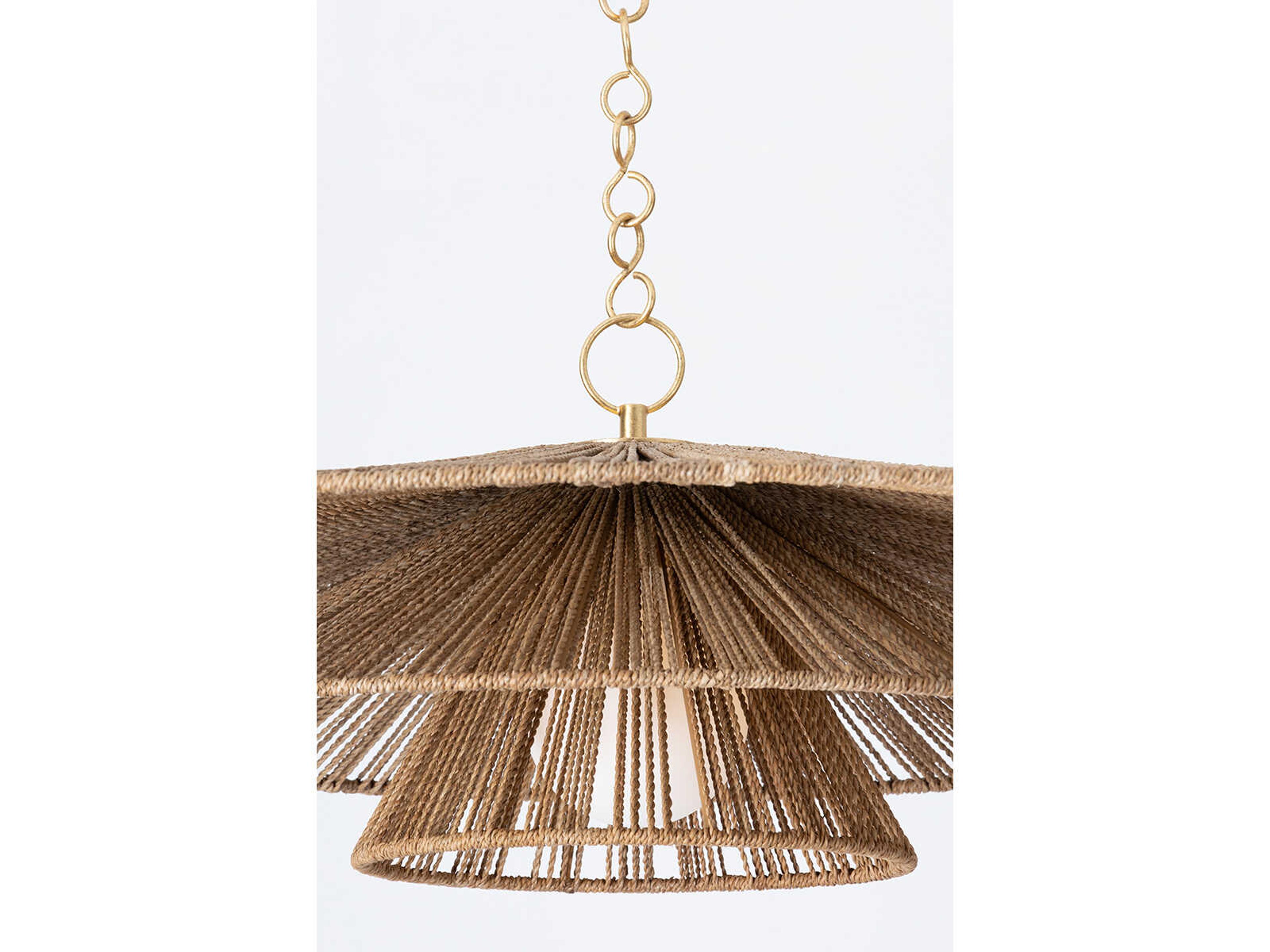 Troy Lighting Levan 1-Light Vintage Gold Leaf Silver Tiered Pendant