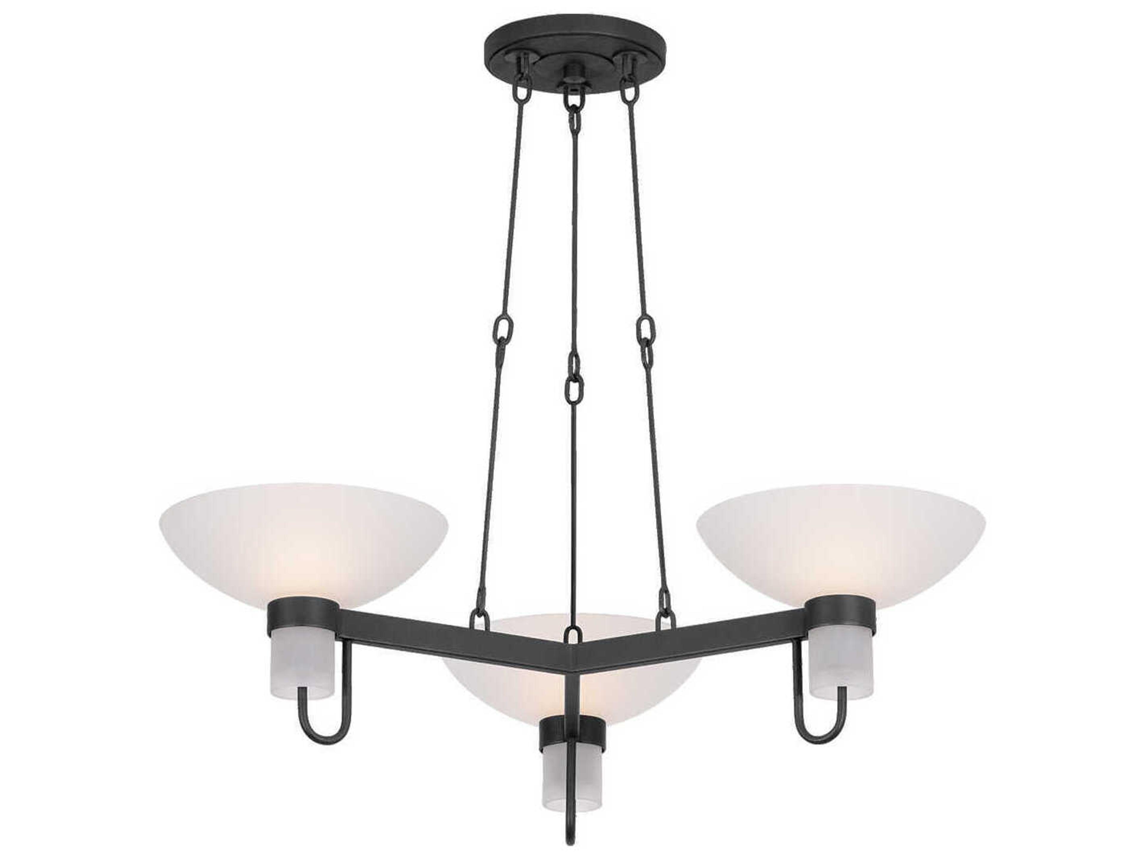 Arturo 3-Light Textured Bronze Black Bowl Chandelier