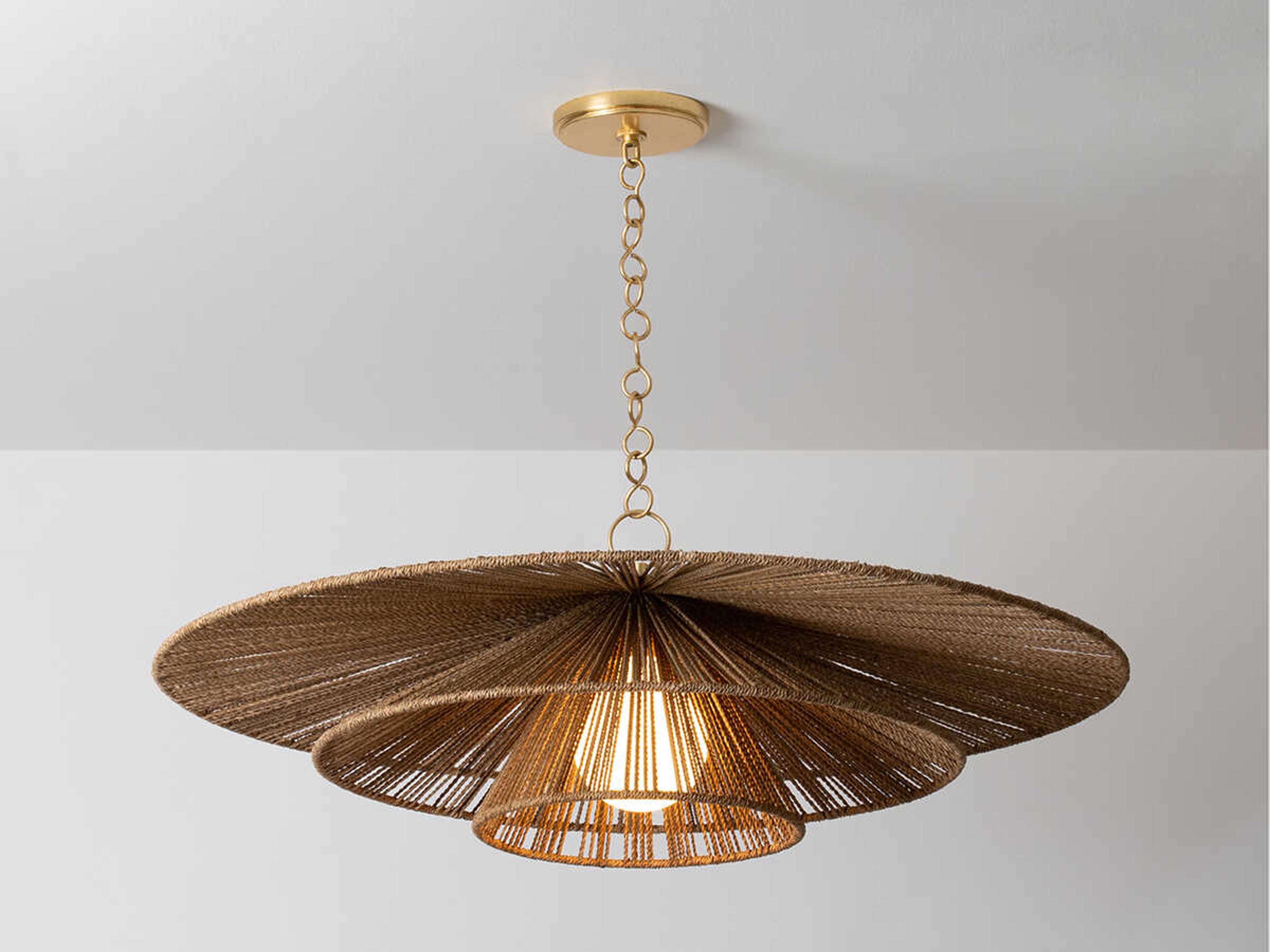 Troy Lighting Levan 1-Light Vintage Gold Leaf Silver Tiered Pendant