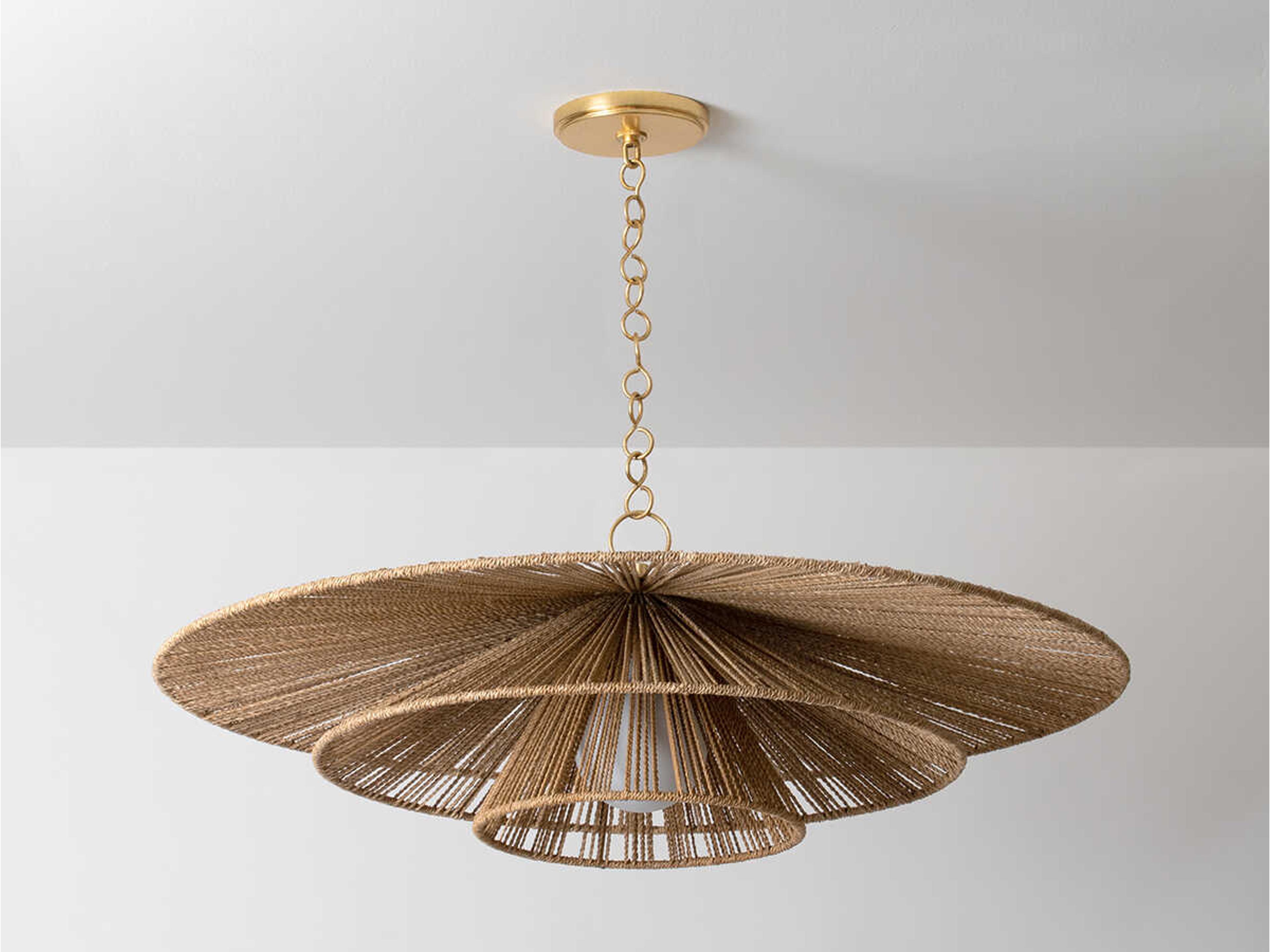 Troy Lighting Levan 1-Light Vintage Gold Leaf Silver Tiered Pendant