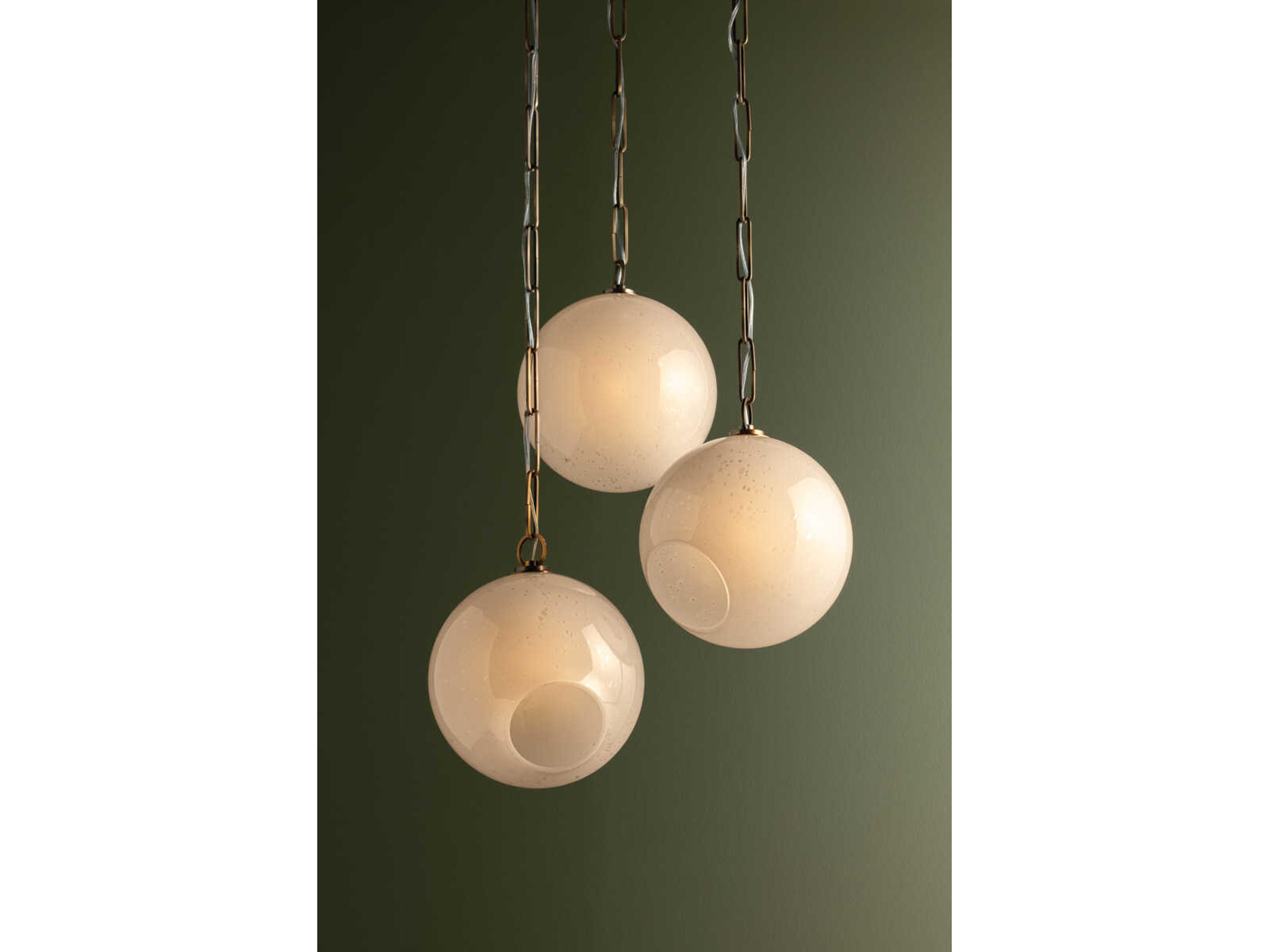 Troy Lighting Bramble 3-Light Patina Brass Globe Chandelier