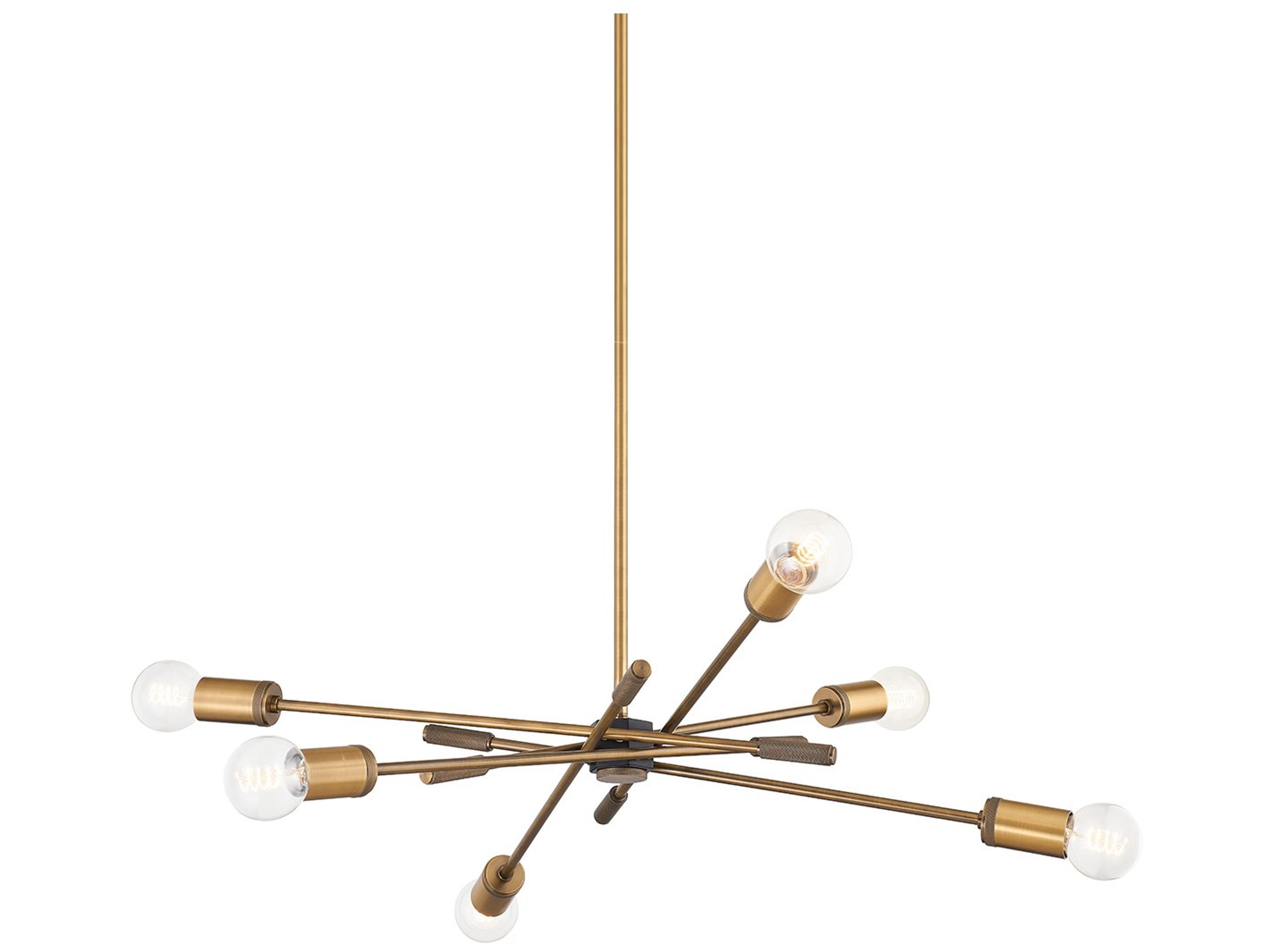 Chino 6-Light Patina Brass Sputnik Chandelier