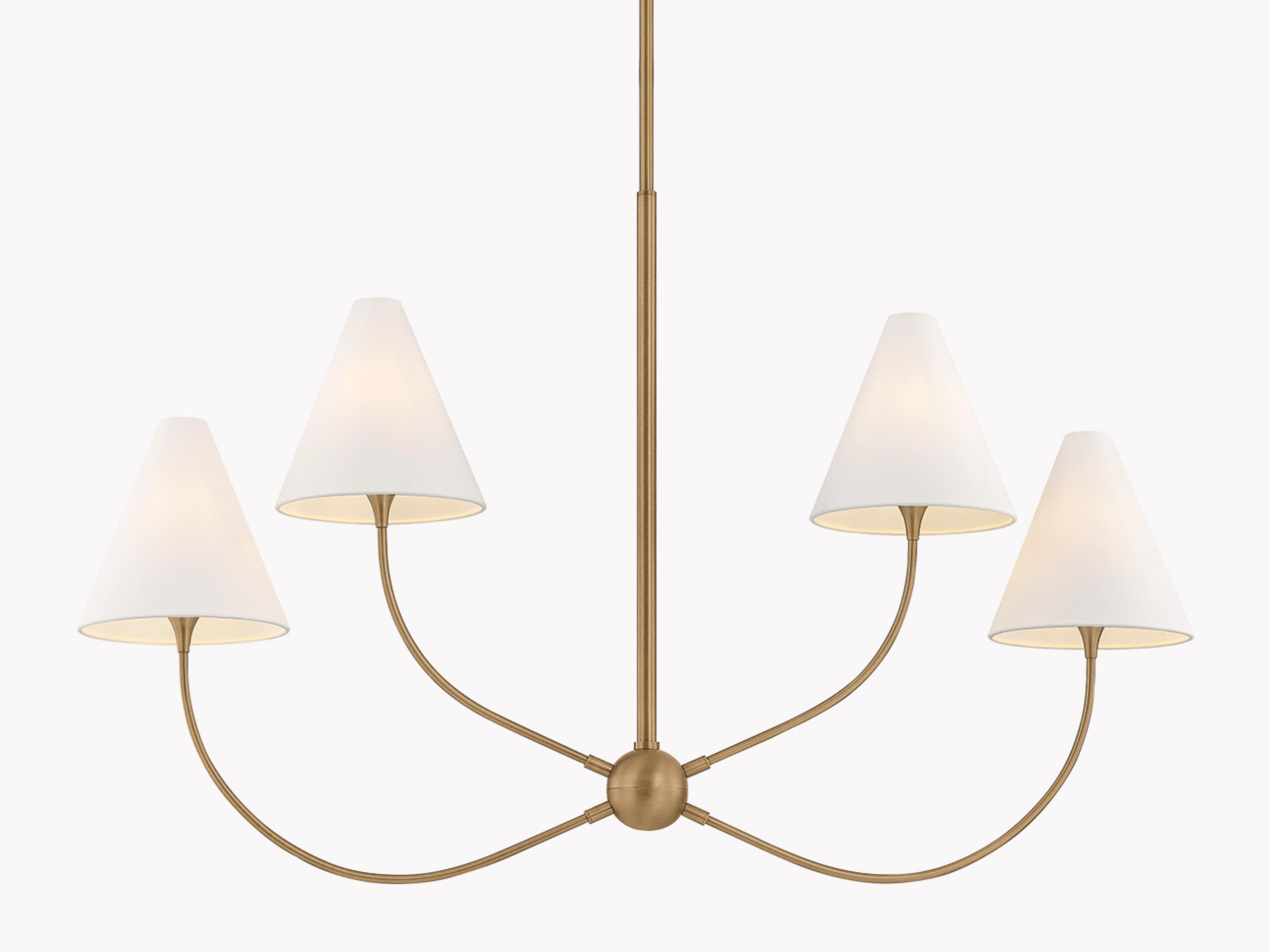 Evermore 4-Light Patina Brass Empire Chandelier