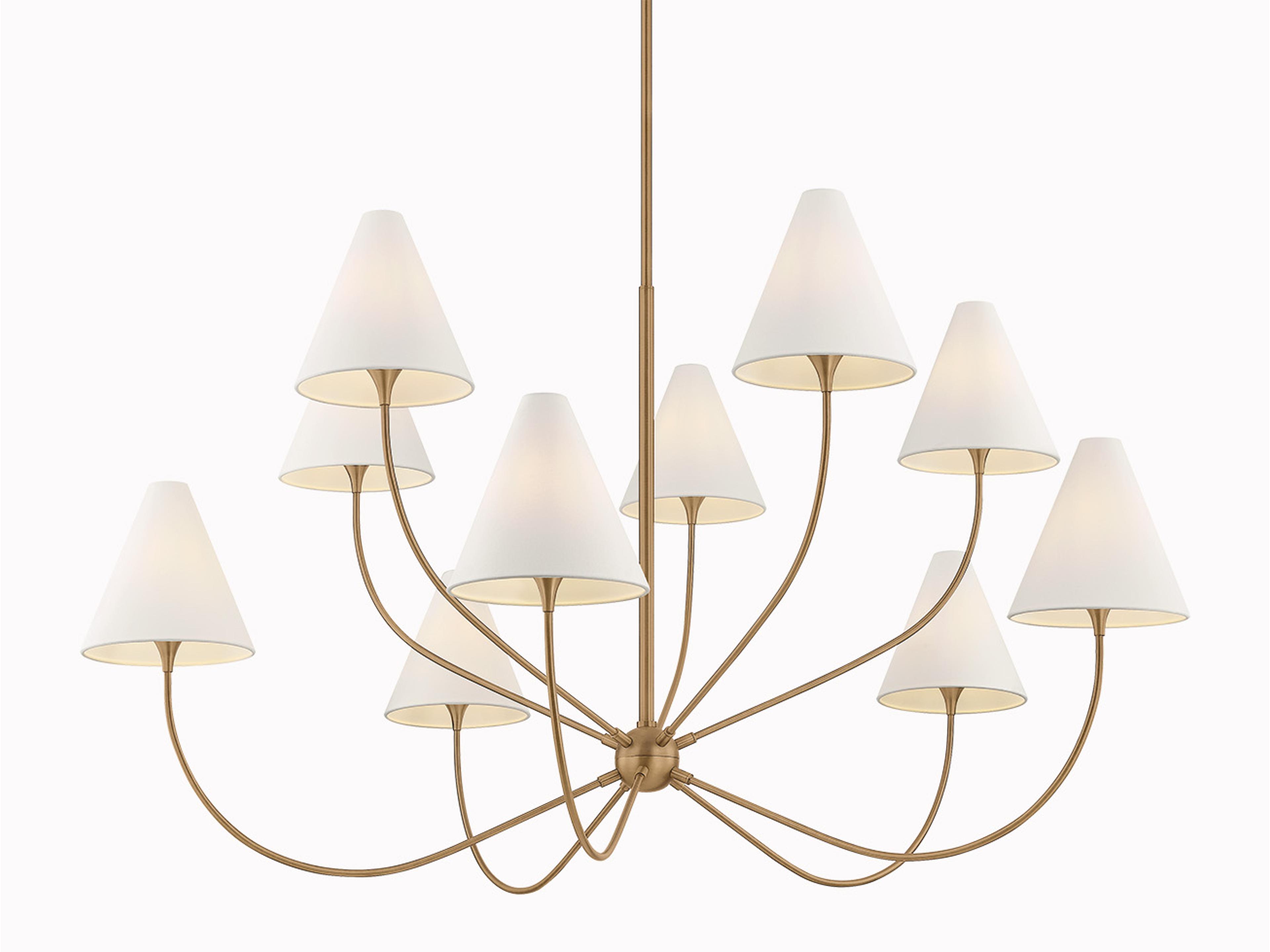 Evermore 10-Light Patina Brass Candelabra Chandelier