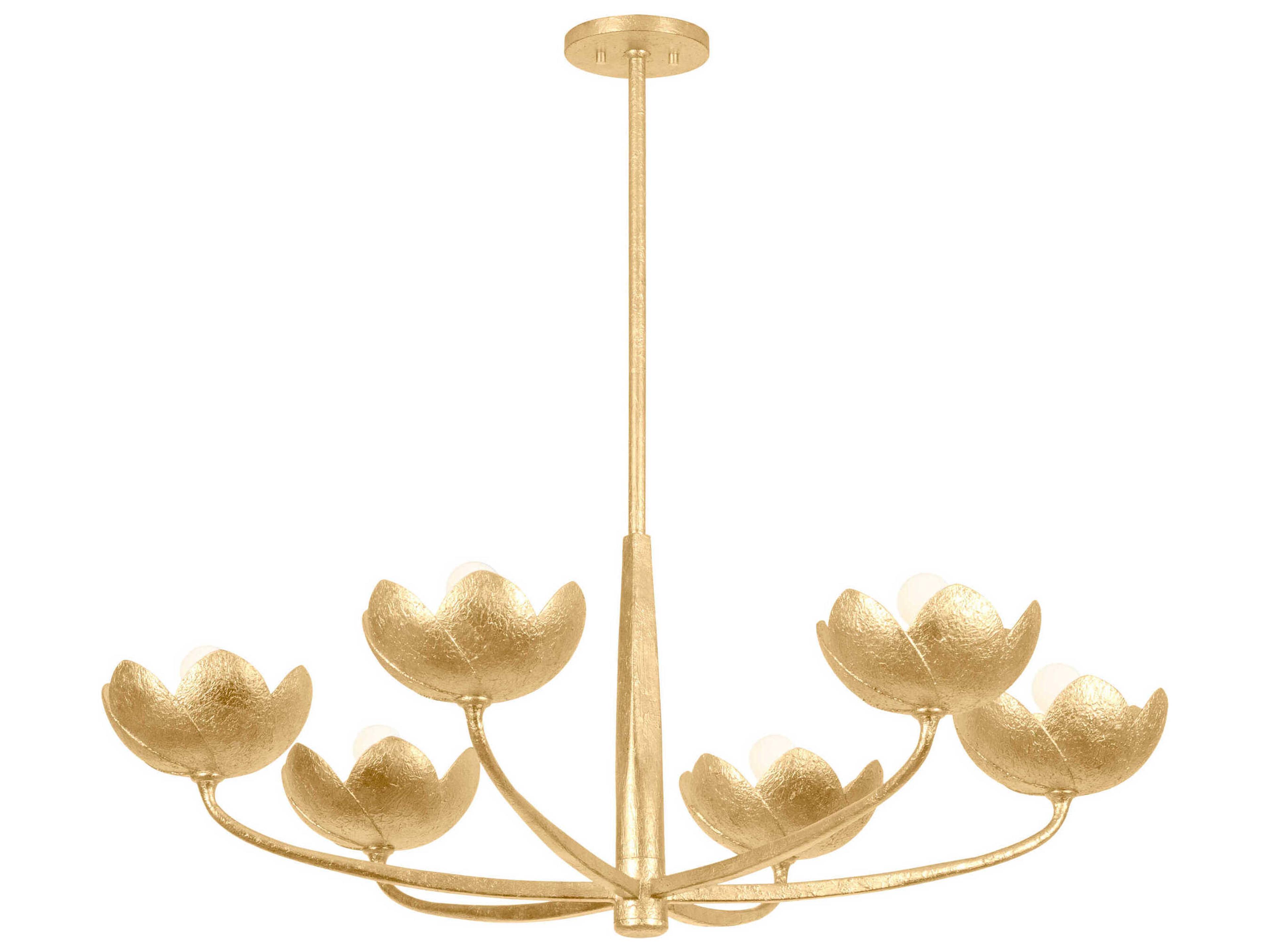 Arcata 6-Light Vintage Gold Leaf Chandelier