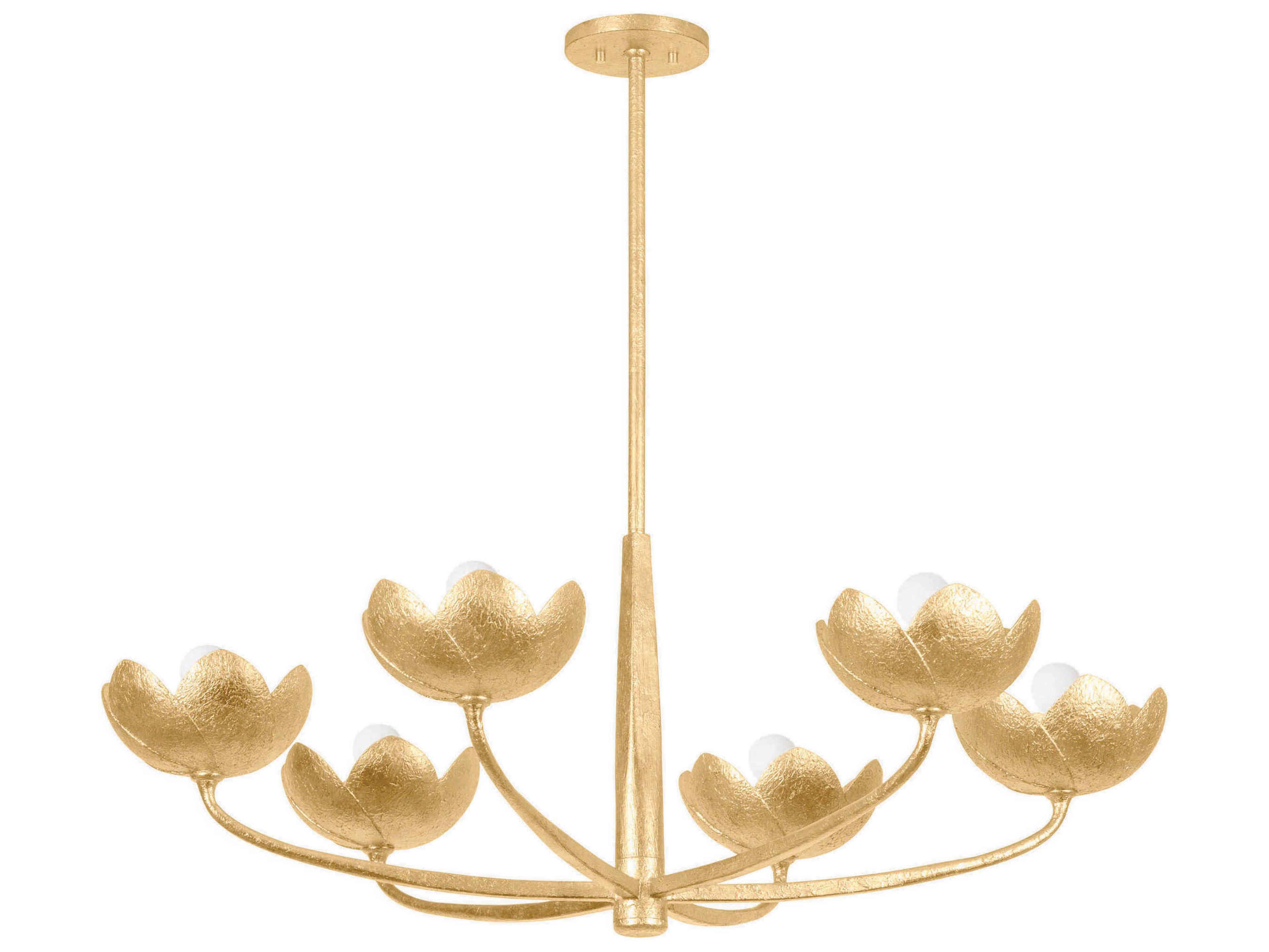 Troy Lighting Arcata 6-Light Vintage Gold Leaf Chandelier