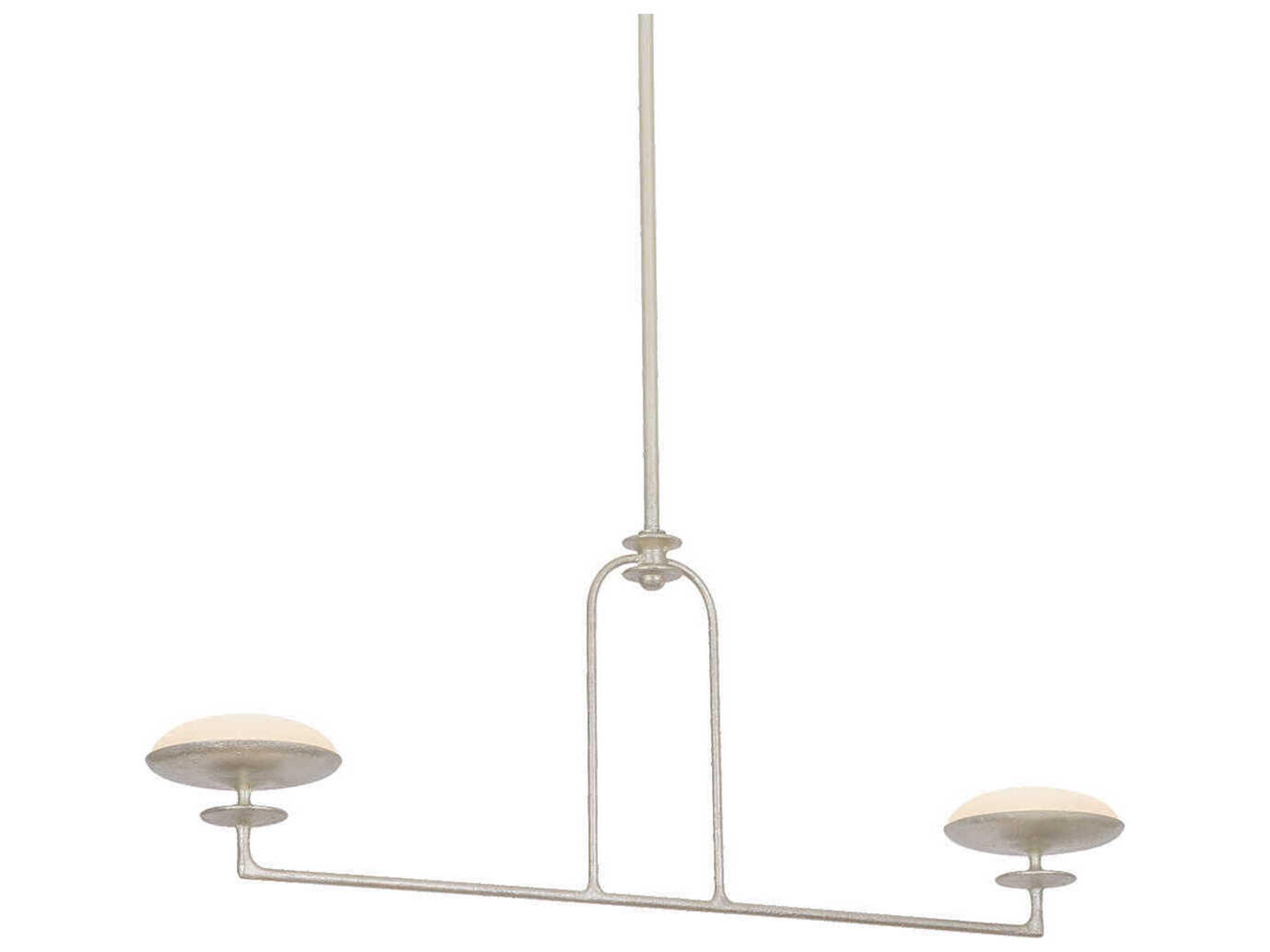 Troy Lighting Pacific 2-Light Warm Silver Leaf Linear Island Pendant