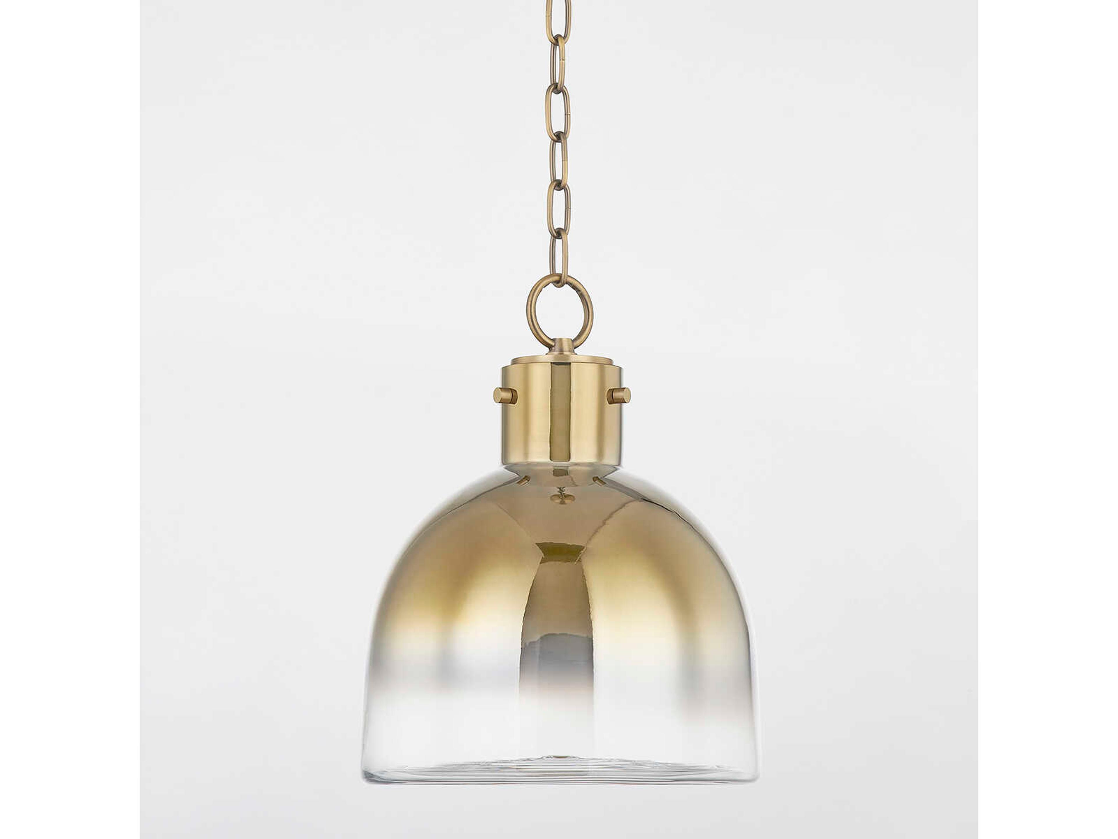 Troy Lighting Beryl 1-Light Patina Brass Glass Mini Pendant