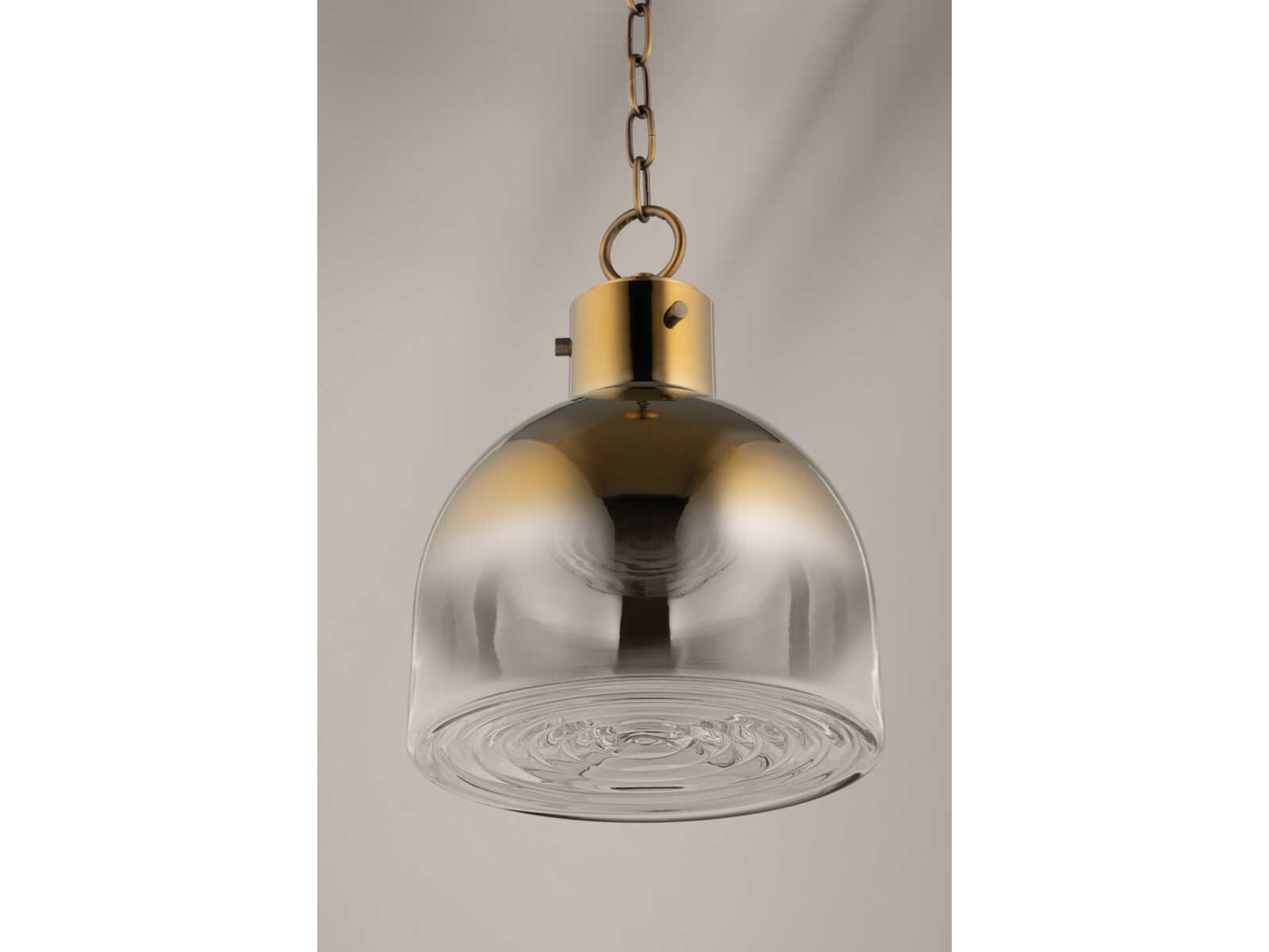 Troy Lighting Beryl 1-Light Patina Brass Glass Pendant
