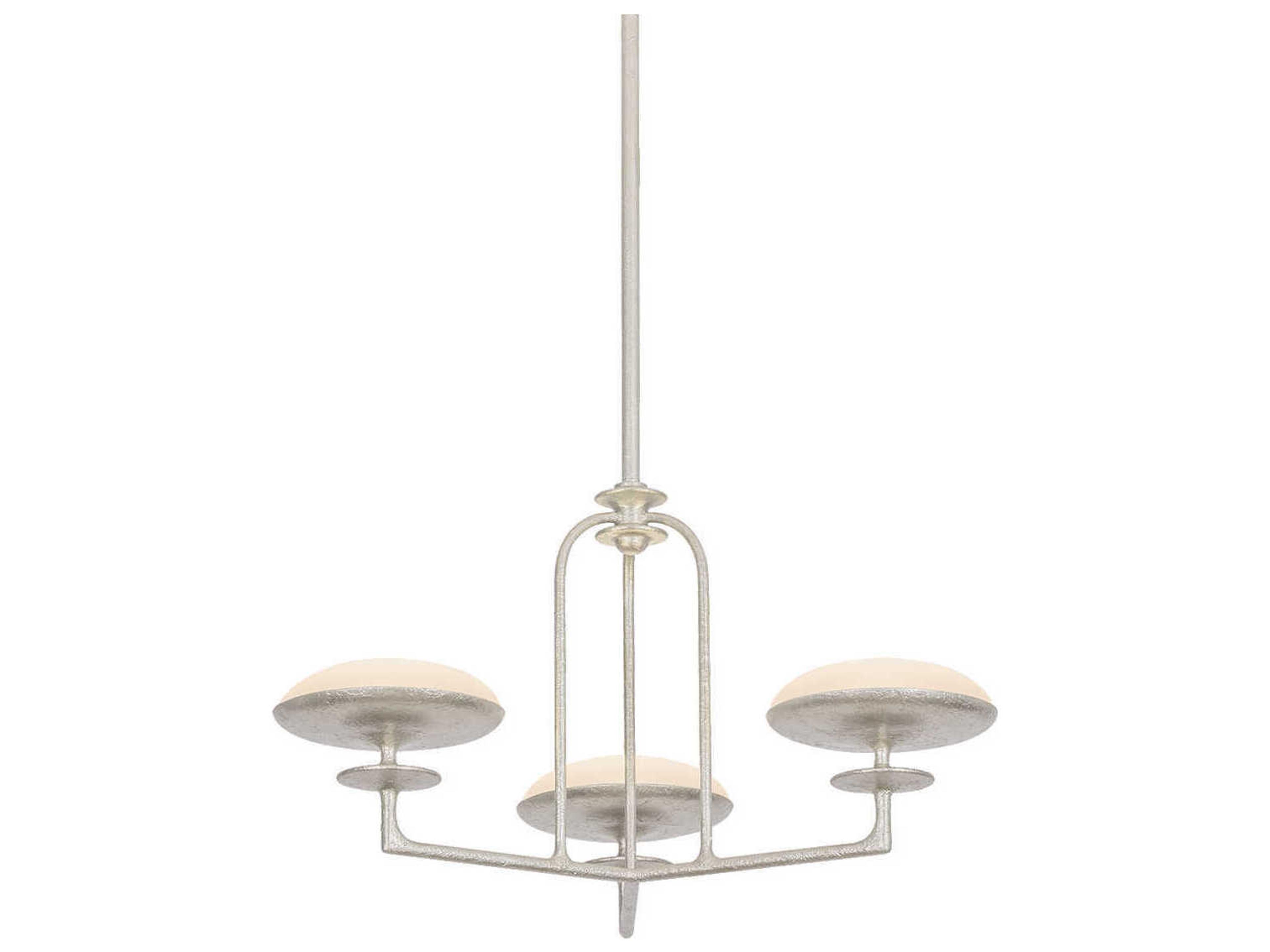 Pacific 3-Light Warm Silver Leaf Candelabra Chandelier