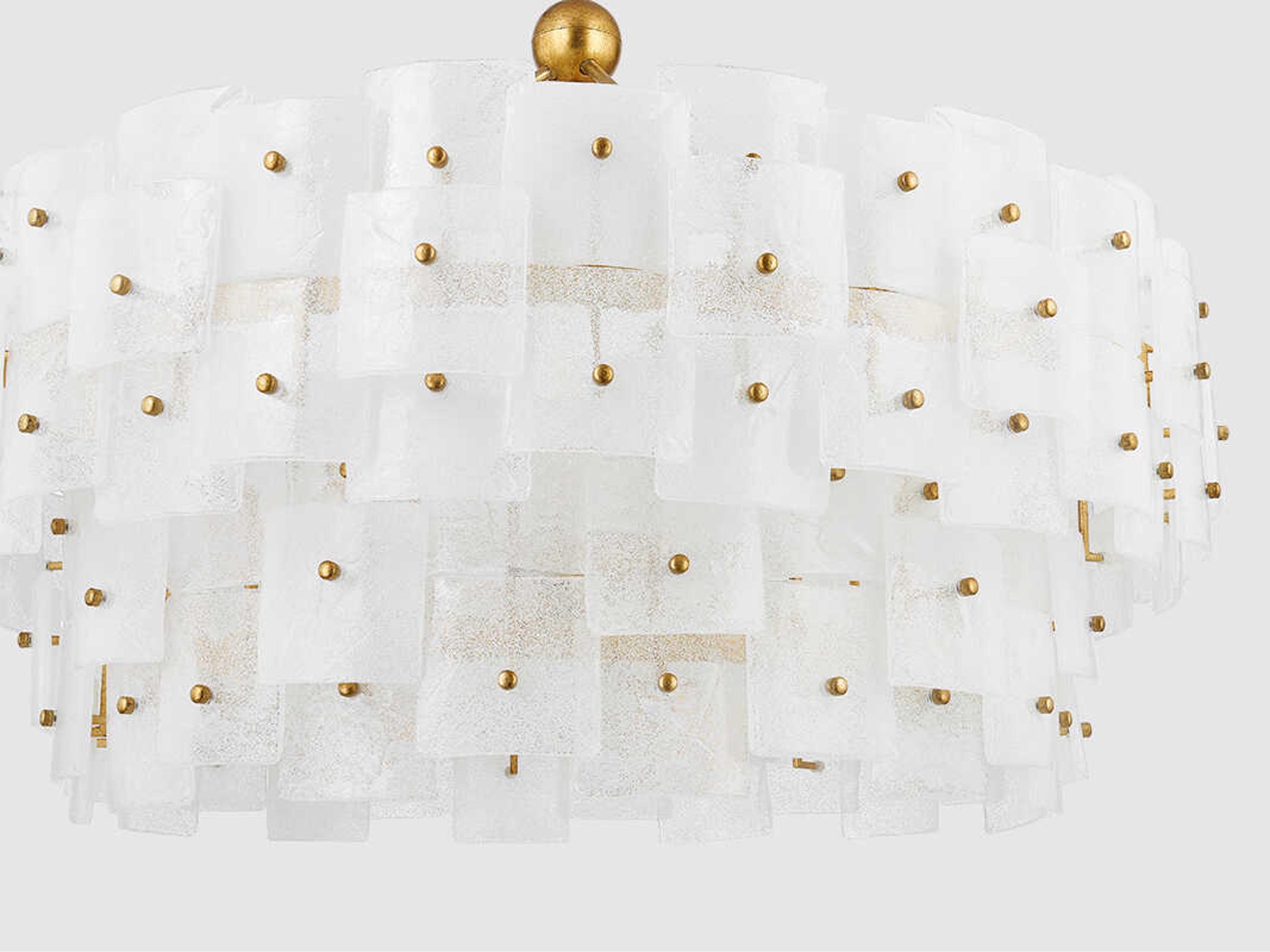 Troy Lighting Jacik 8-Light Vintage Gold Leaf White Chandelier