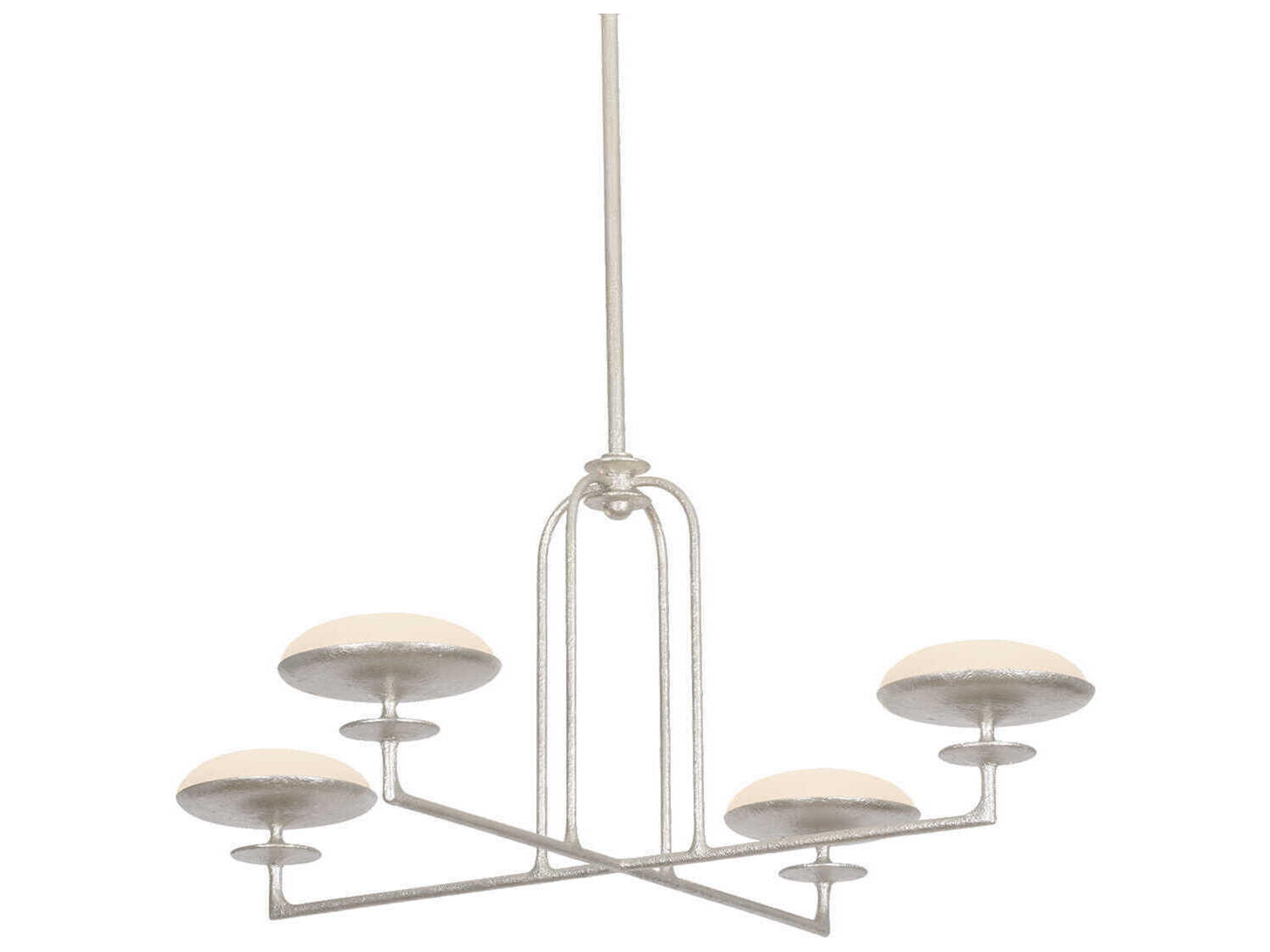 Pacific 4-Light Warm Silver Leaf Candelabra Chandelier