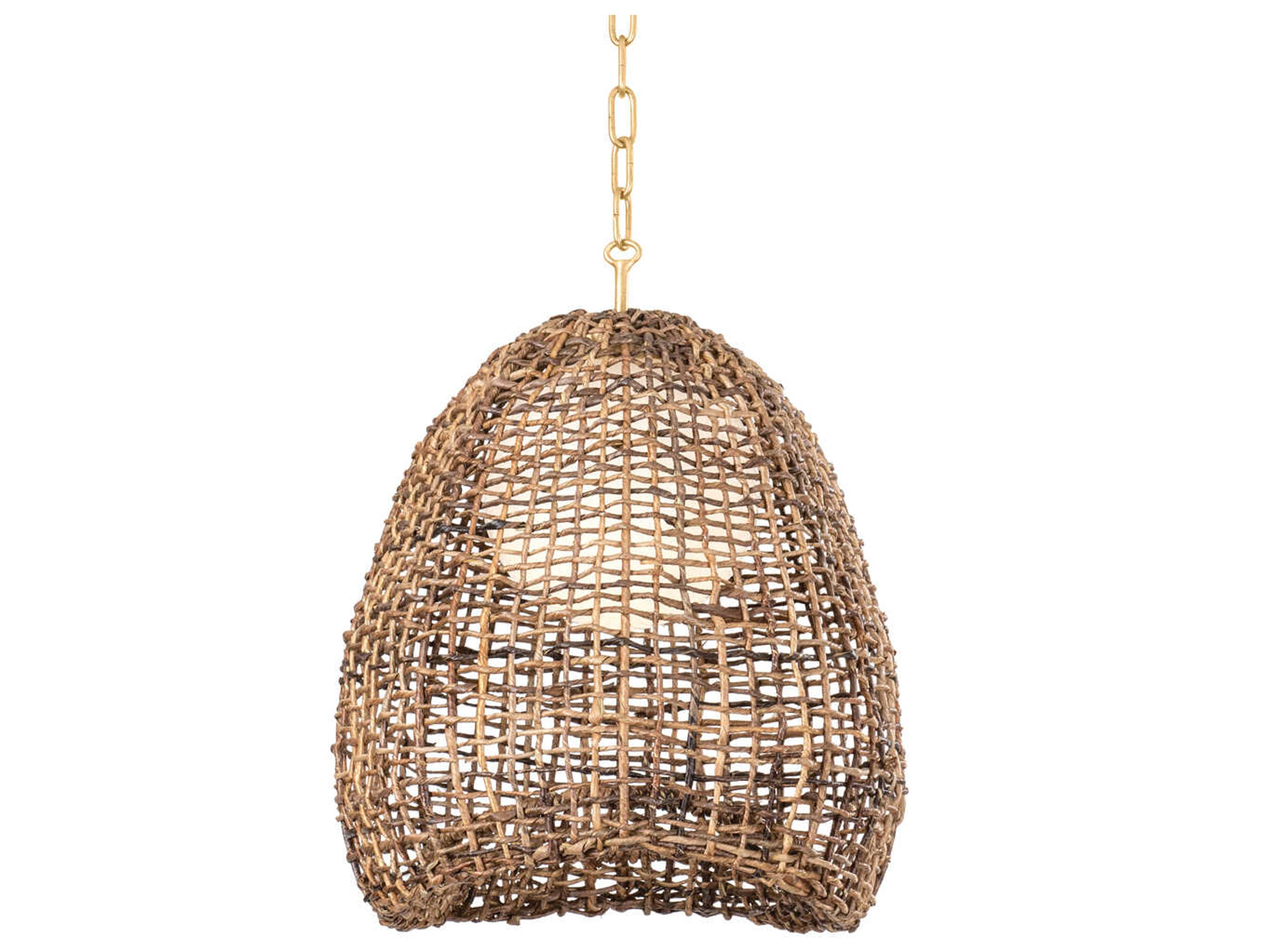 Maester 1-Light Vintage Gold Leaf Brown Pendant