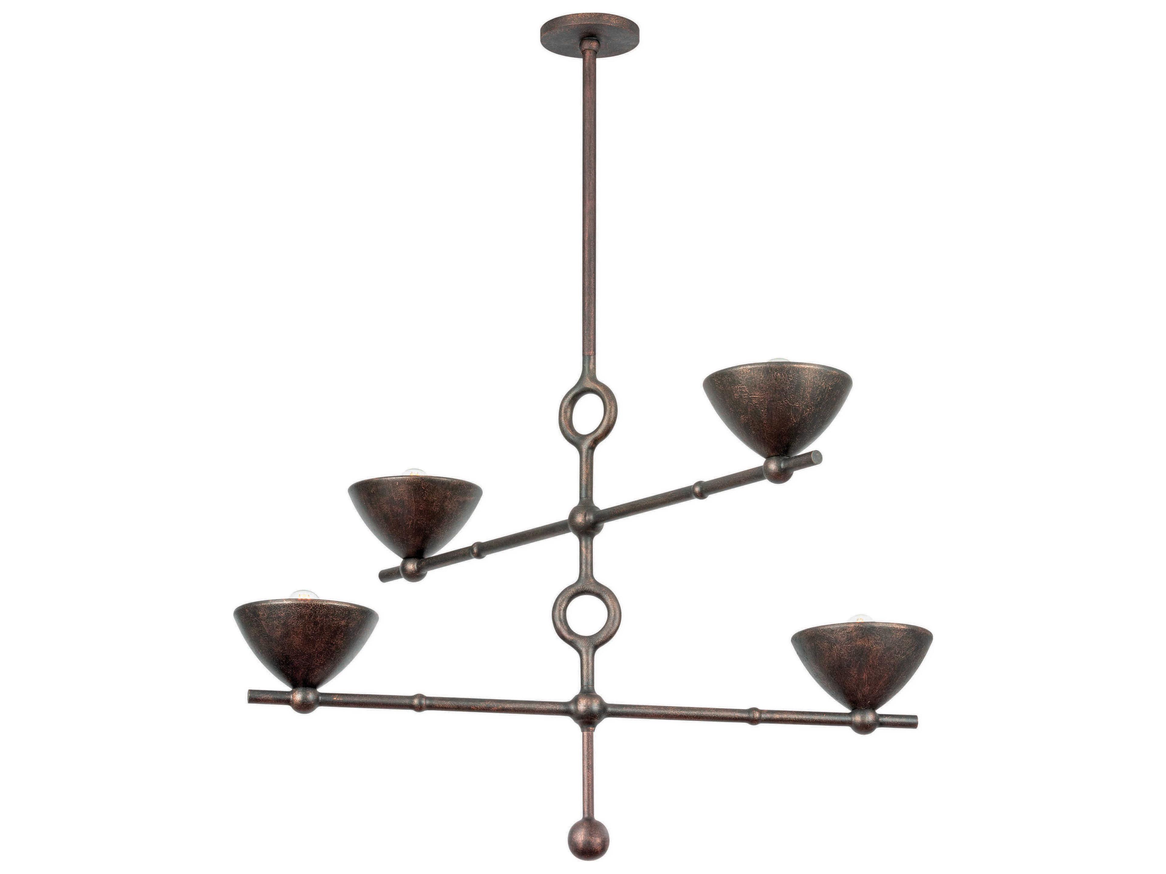 Vishal 4-Light Black Patina Gold Chandelier