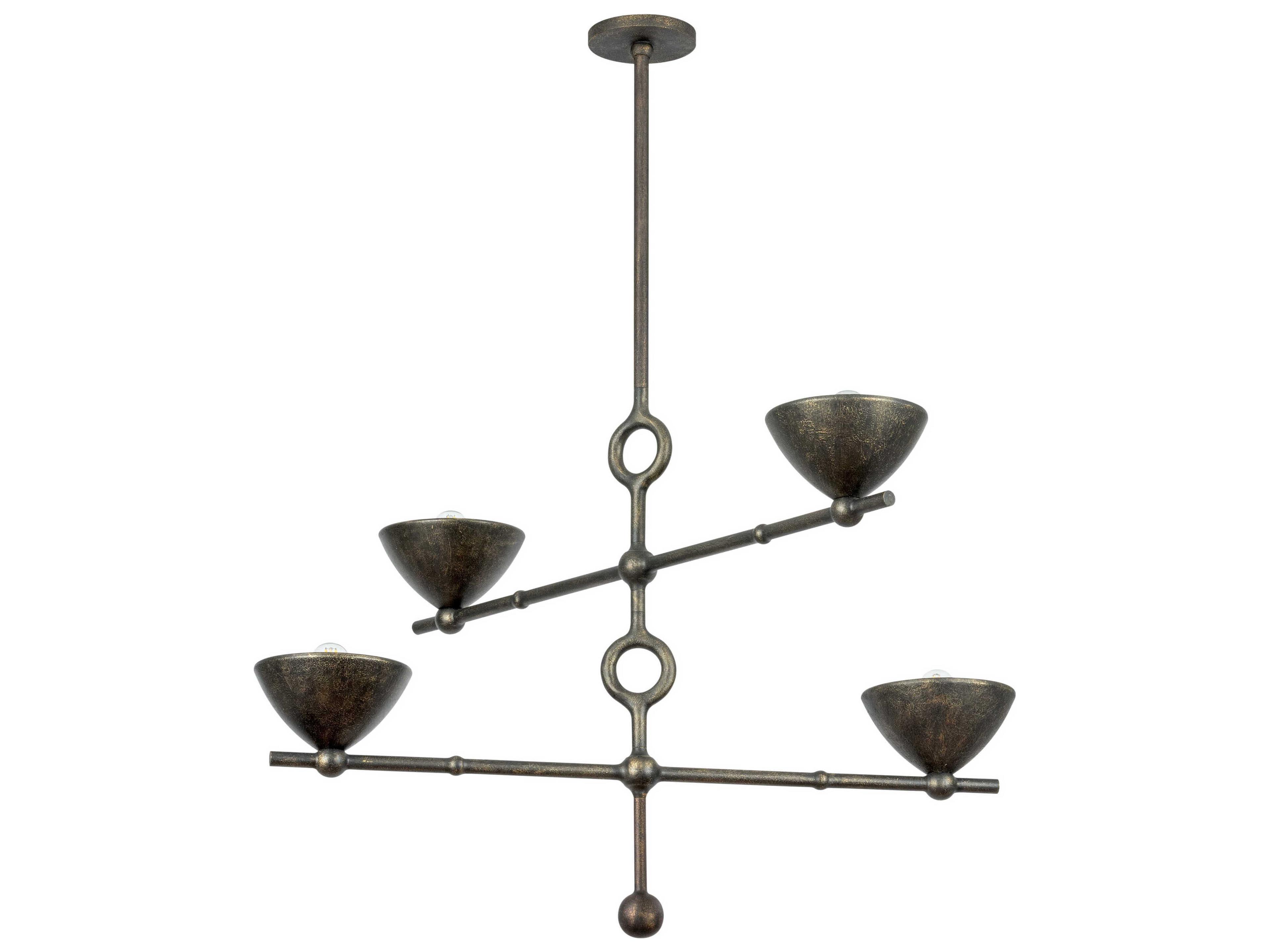 Troy Lighting Vishal 4-Light Black Patina Gold Chandelier