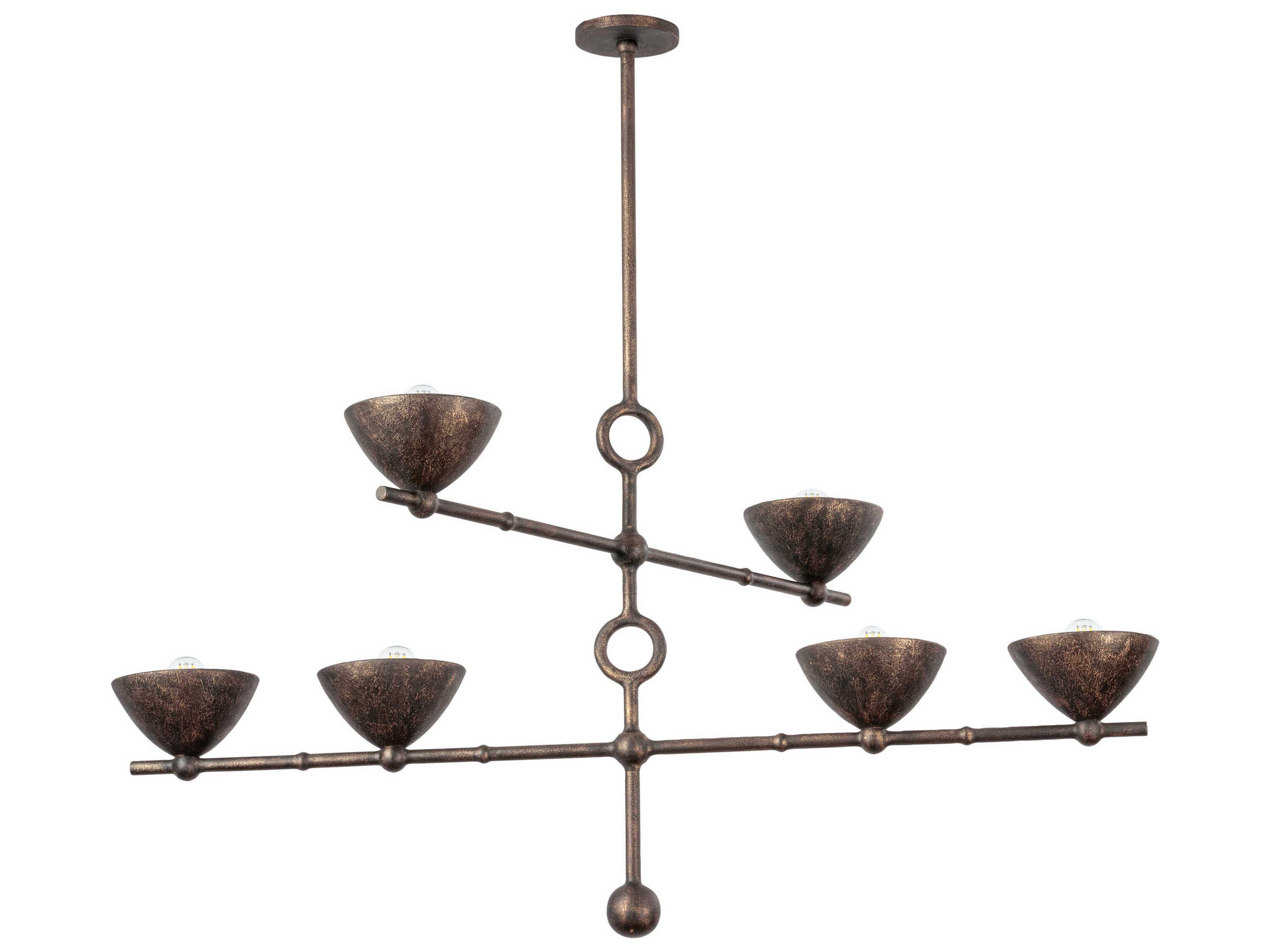 Troy Lighting Vishal 6-Light Black Patina Gold Chandelier