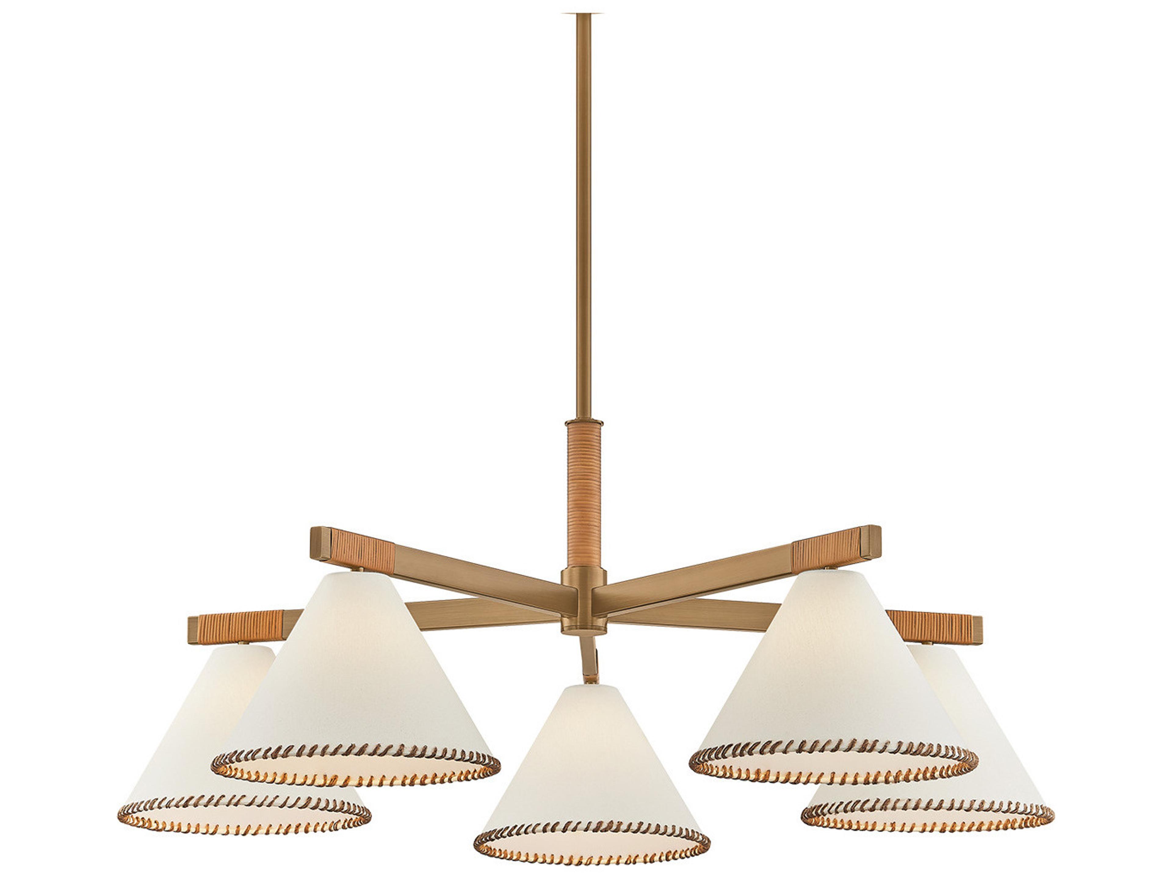 Stoney 5-Light Patina Brass Chandelier