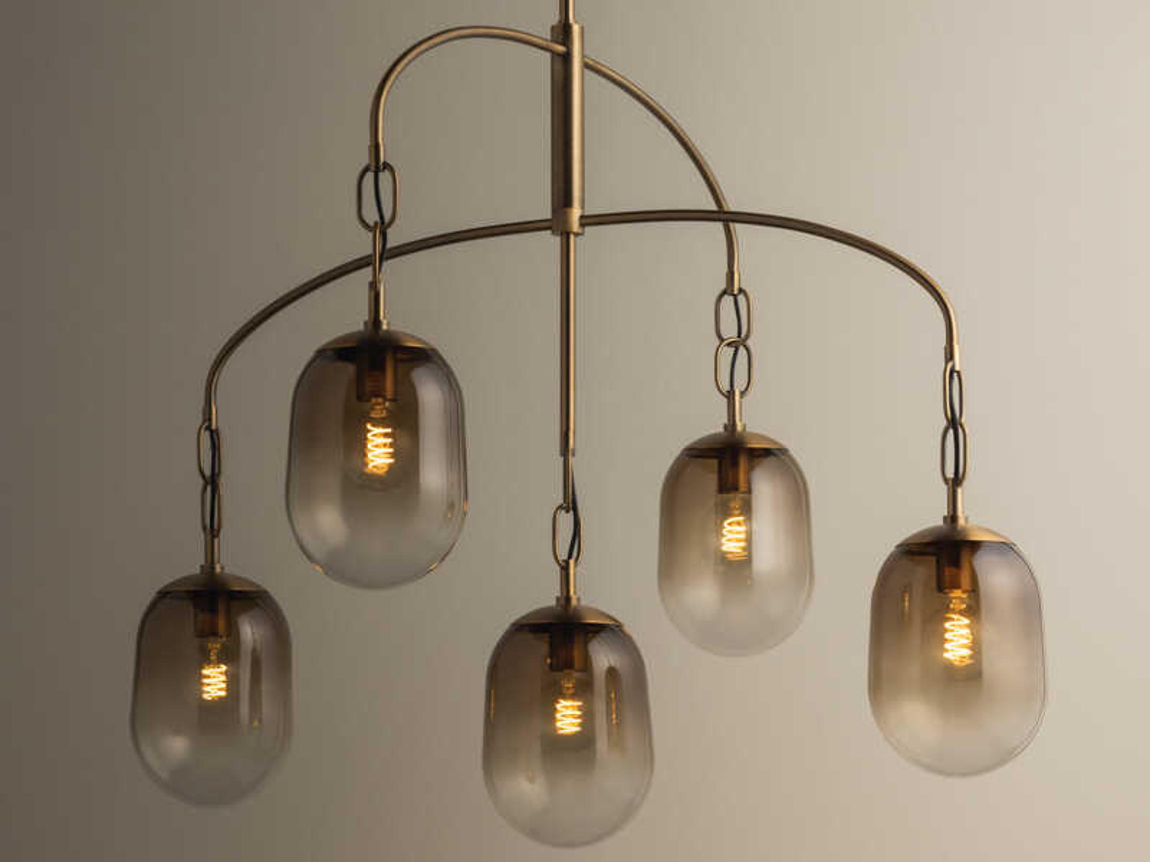 Troy Lighting Harvey 5-Light Patina Brass Tiered Chandelier