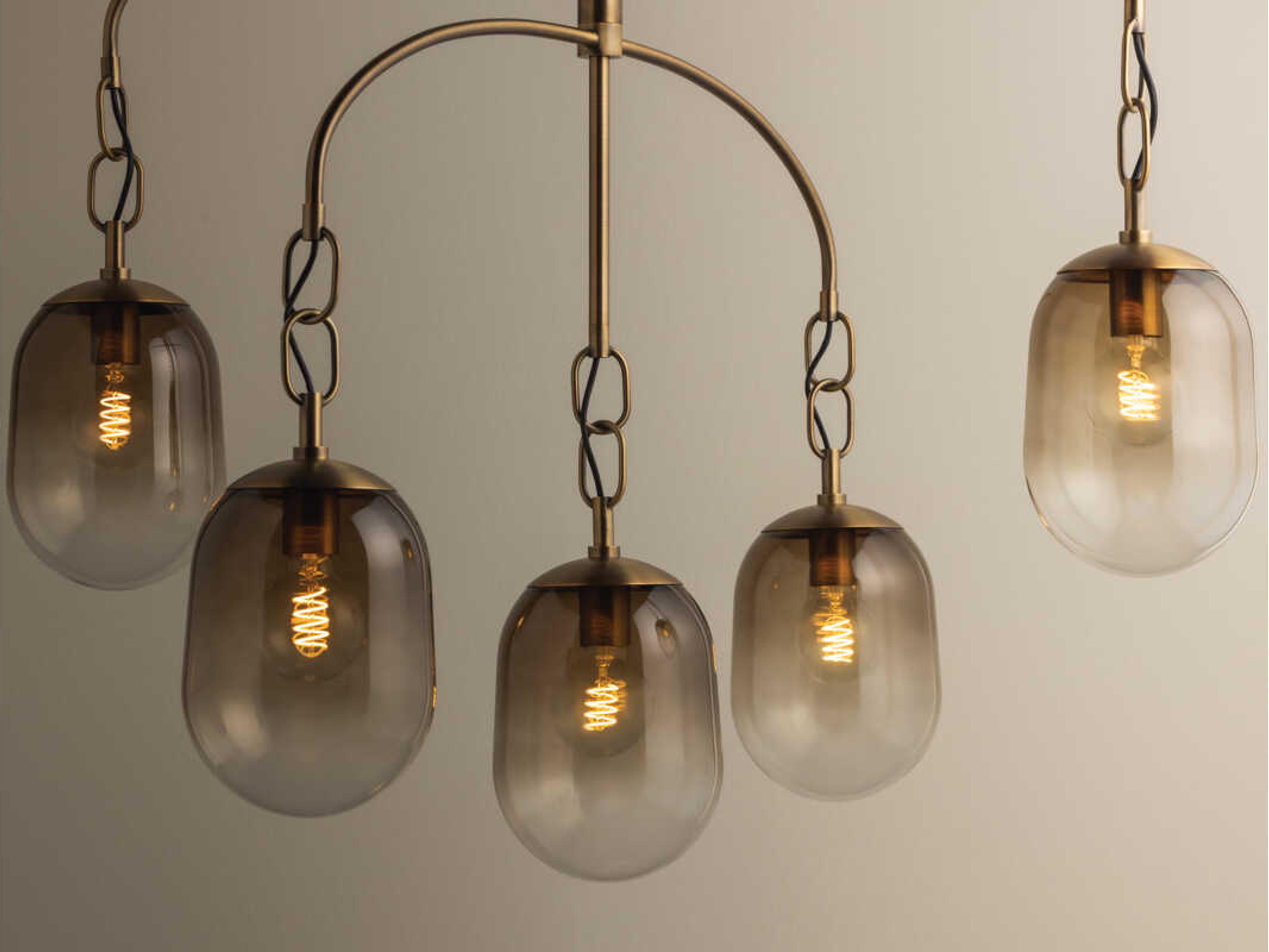 Troy Lighting Harvey 5-Light Patina Brass Tiered Chandelier