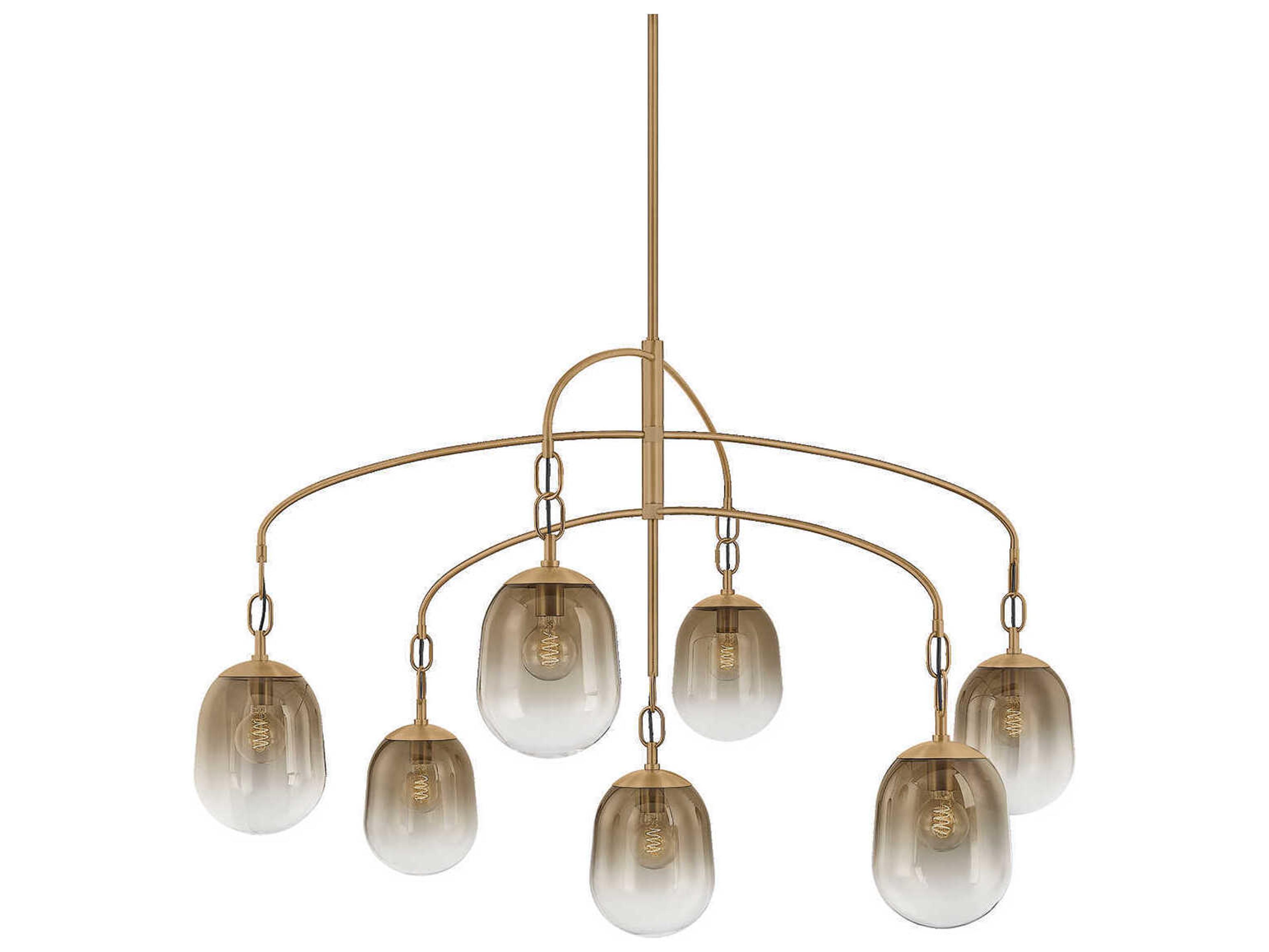 Harvey 7-Light Patina Brass Tiered Chandelier