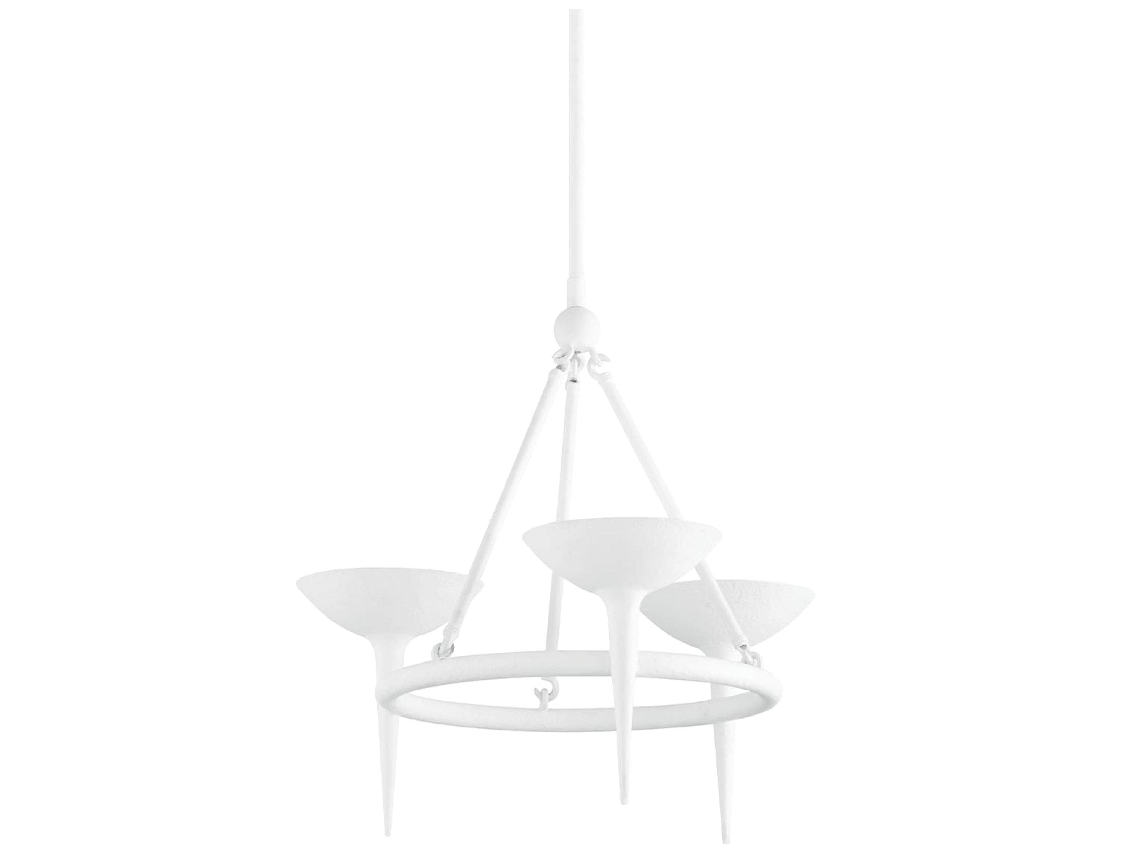 Cecilia 3-Light White Bowl Chandelier