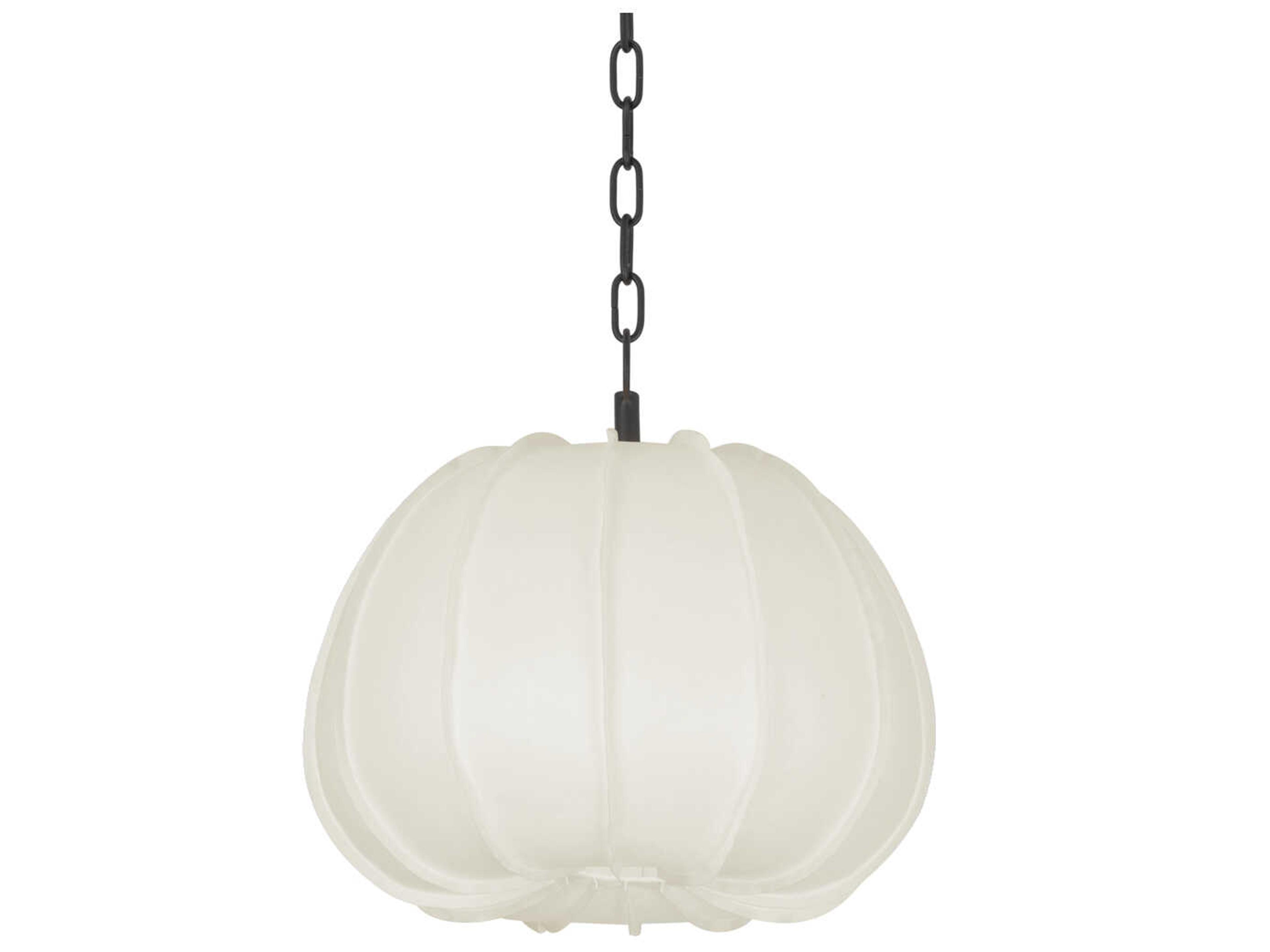 Bayu 1-Light Forged Iron White Round Pendant
